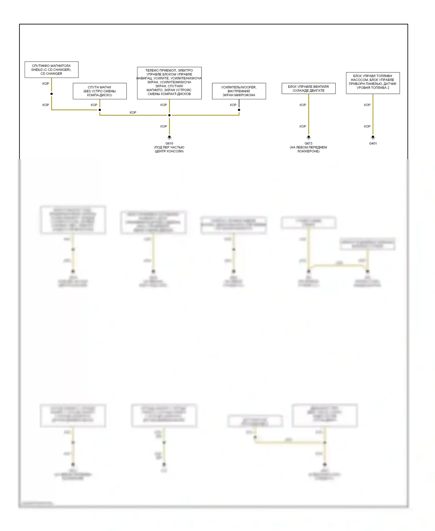A3 Audi 8P рестайлинг (2004-2008): Электросхема разводки массы (2 из 2) 