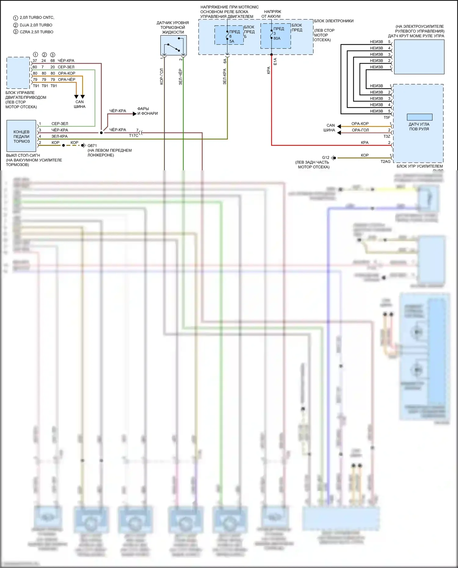 A3 Audi 8V рестайлинг (2016-2020): Антиблокировочная система abs электросхема (2 из 2) 