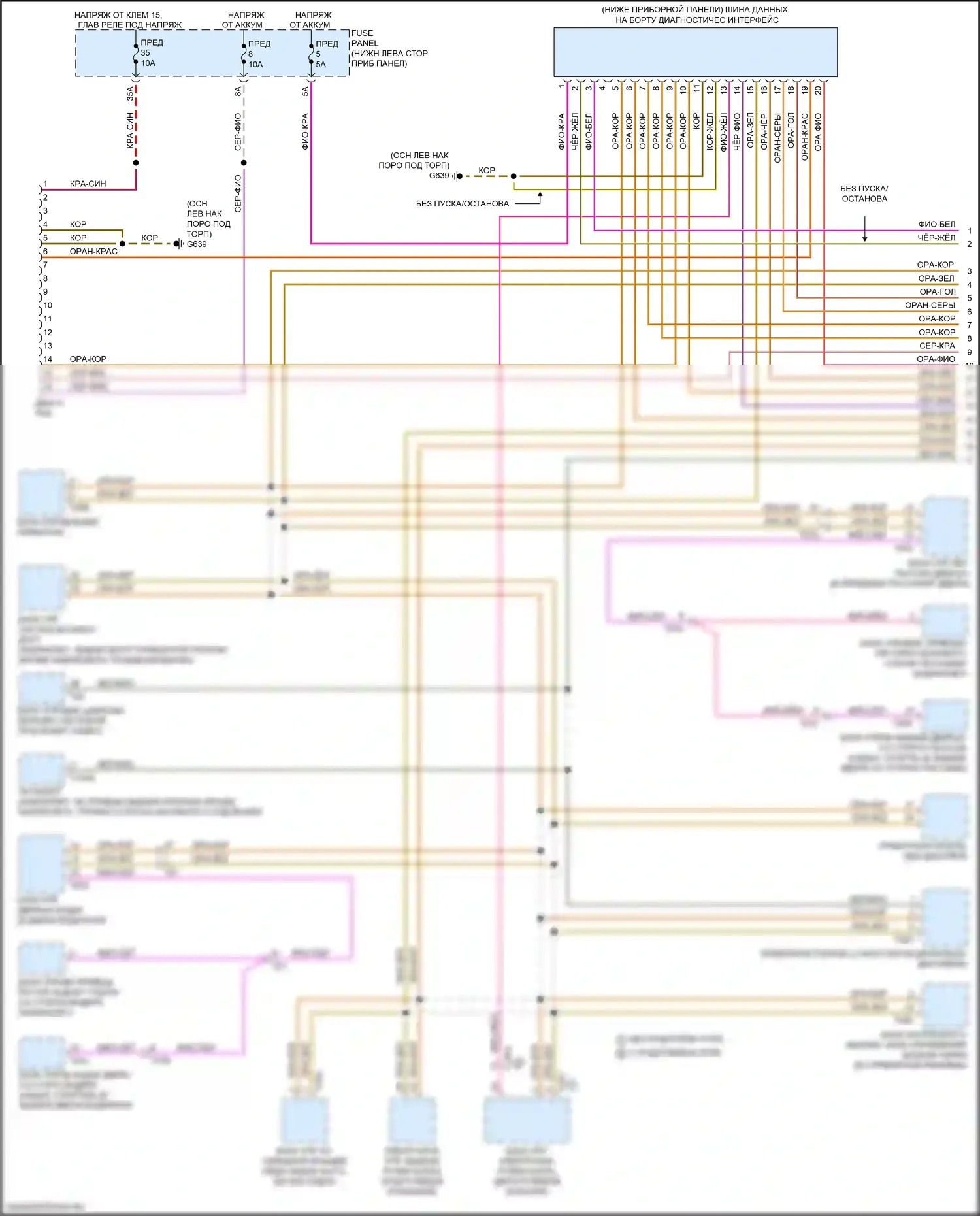 A3 Audi 8V рестайлинг (2016-2020): Can шина электросхема (1 из 4) 
