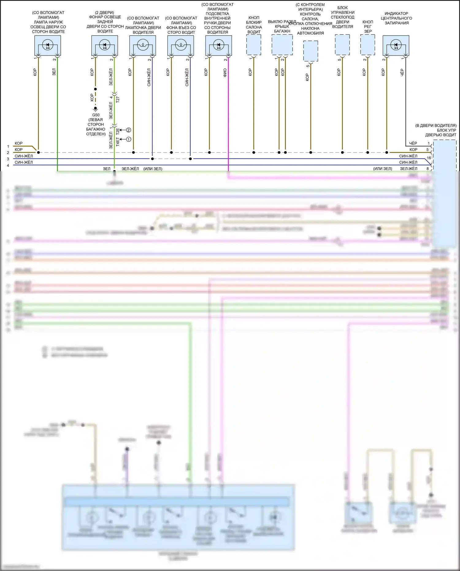 A3 Audi 8V рестайлинг (2016-2020): Электросхема освещения салона (4 из 5) 