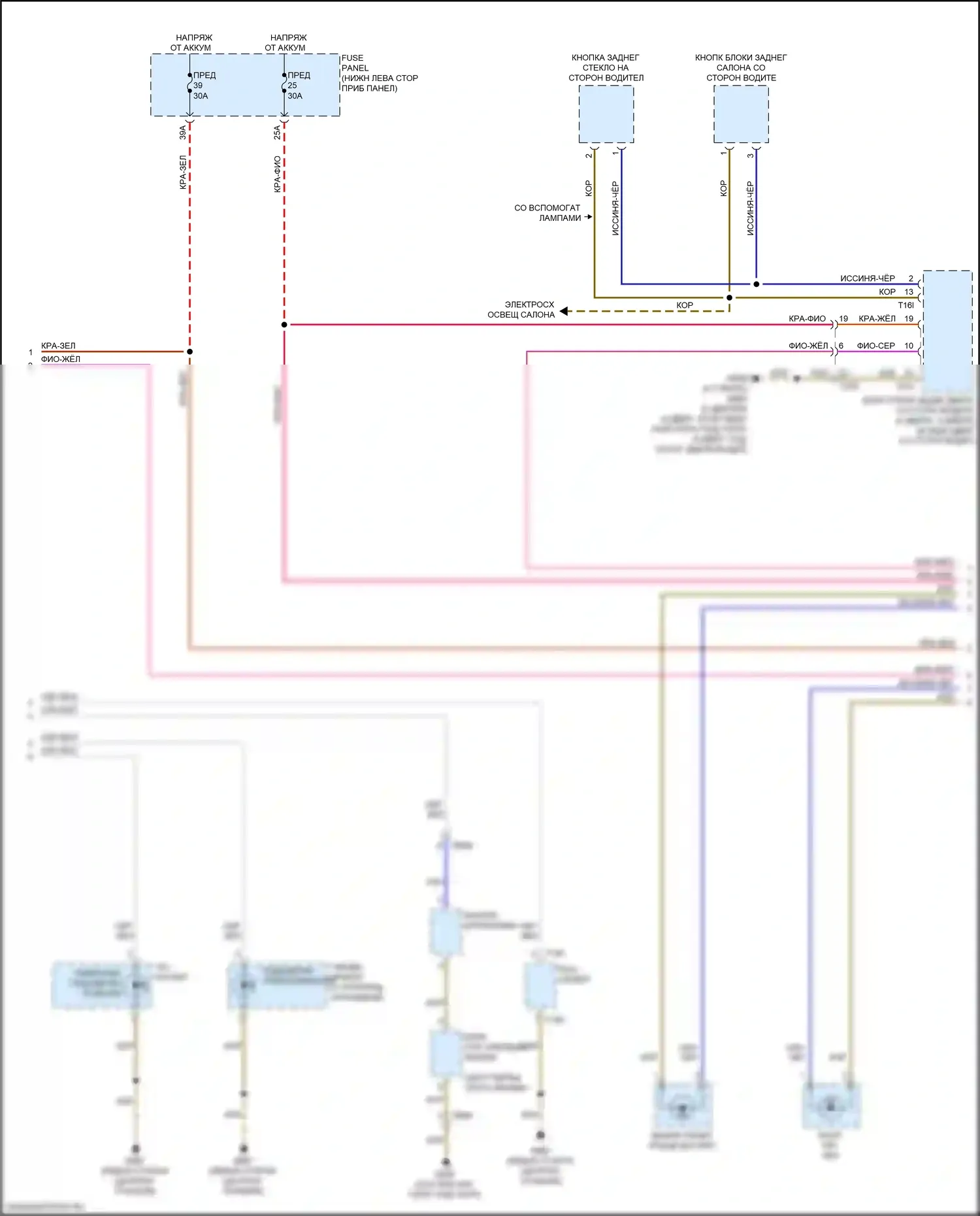 A3 Audi 8V рестайлинг (2016-2020): Электросхема подсветки приборной панели (2 из 3) 