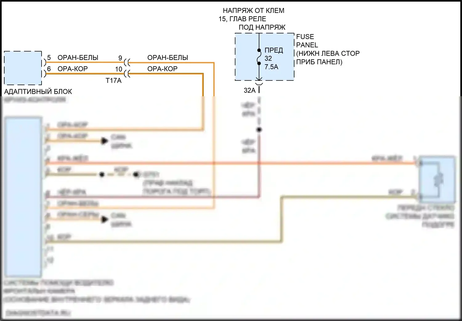 A3 Audi 8V рестайлинг (2016-2020): Электросхема сигнализации о выезде с полосы движения 