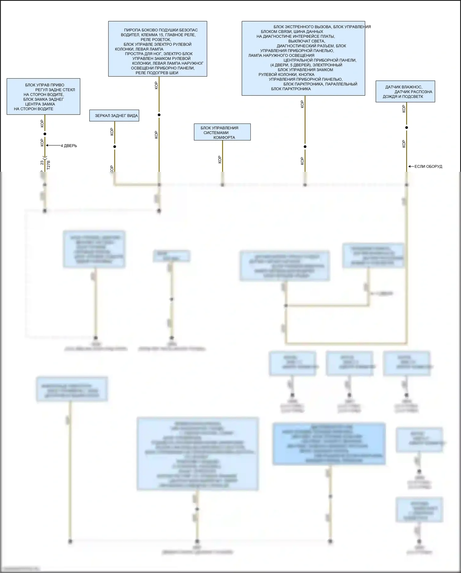 A3 Audi 8V рестайлинг (2016-2020): Электросхема точек подключения масс (2 из 4) 