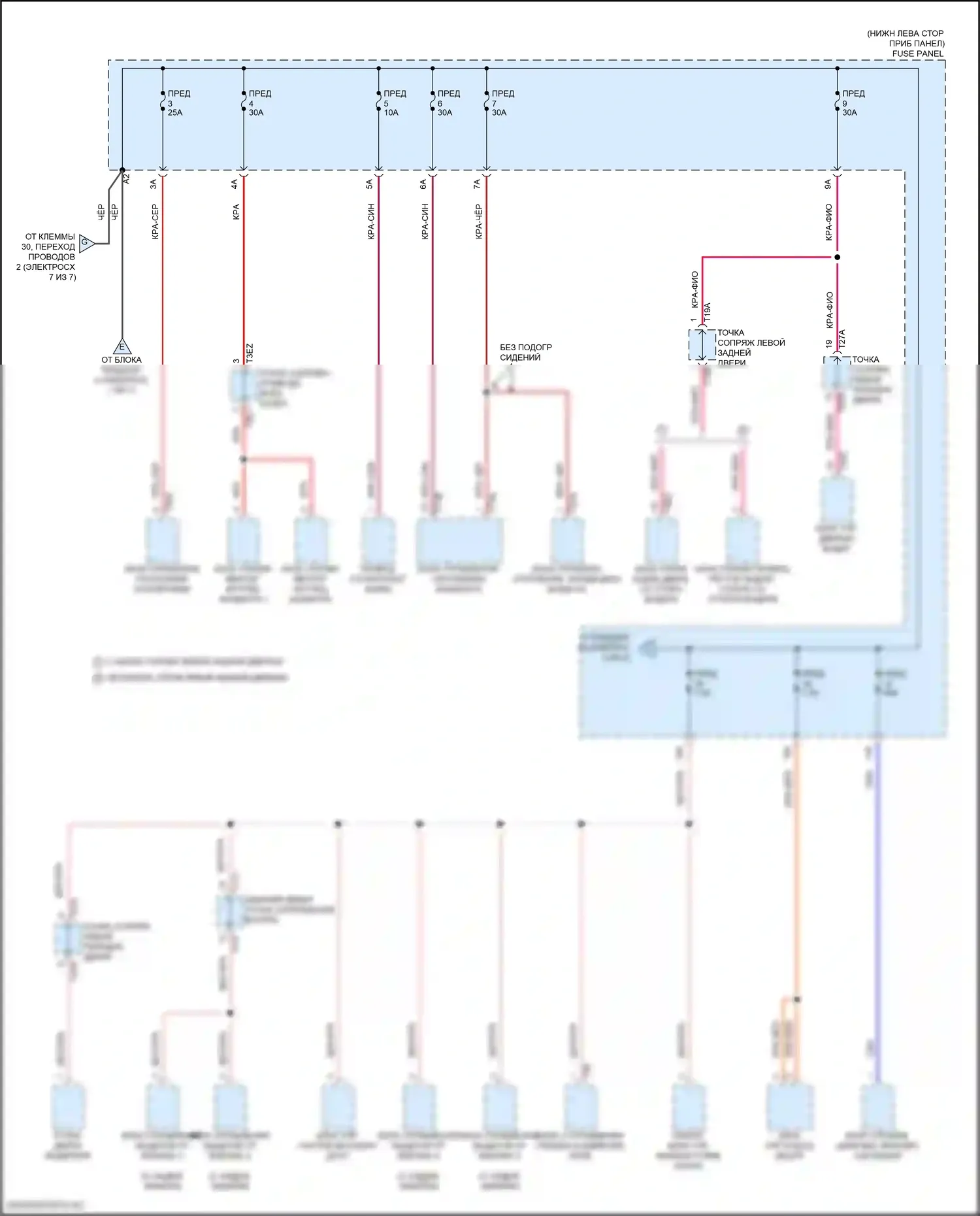 A3 Audi 8Y (2020-2024): Электросхема блока предохранителей реле (3 из 7) 
