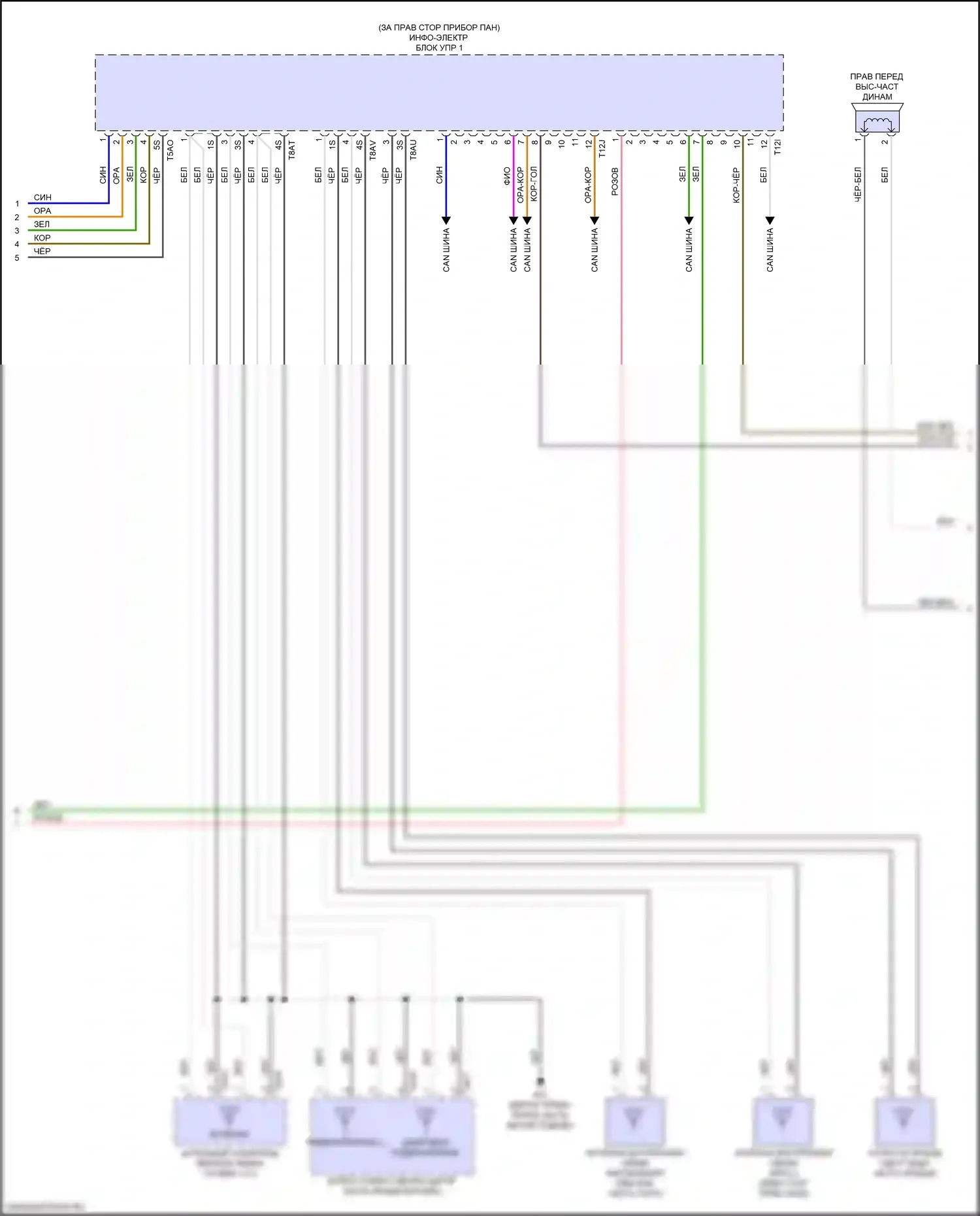 A3 Audi 8Y (2020-2024): Электросхема радиосети, с усилителем (2 из 3) 