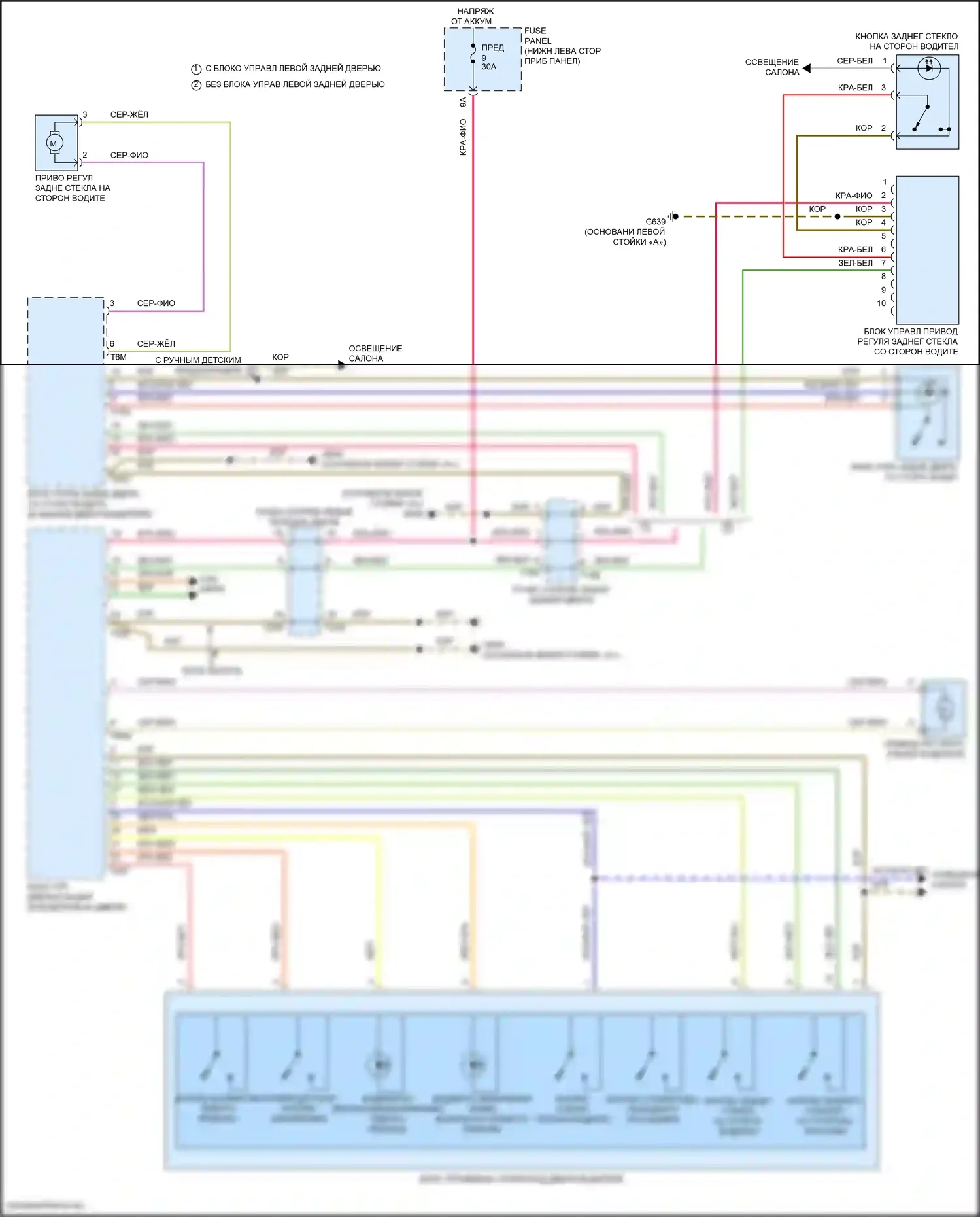 A3 Audi 8Y (2020-2024): Электросхема стеклоподъемников (1 из 2) 