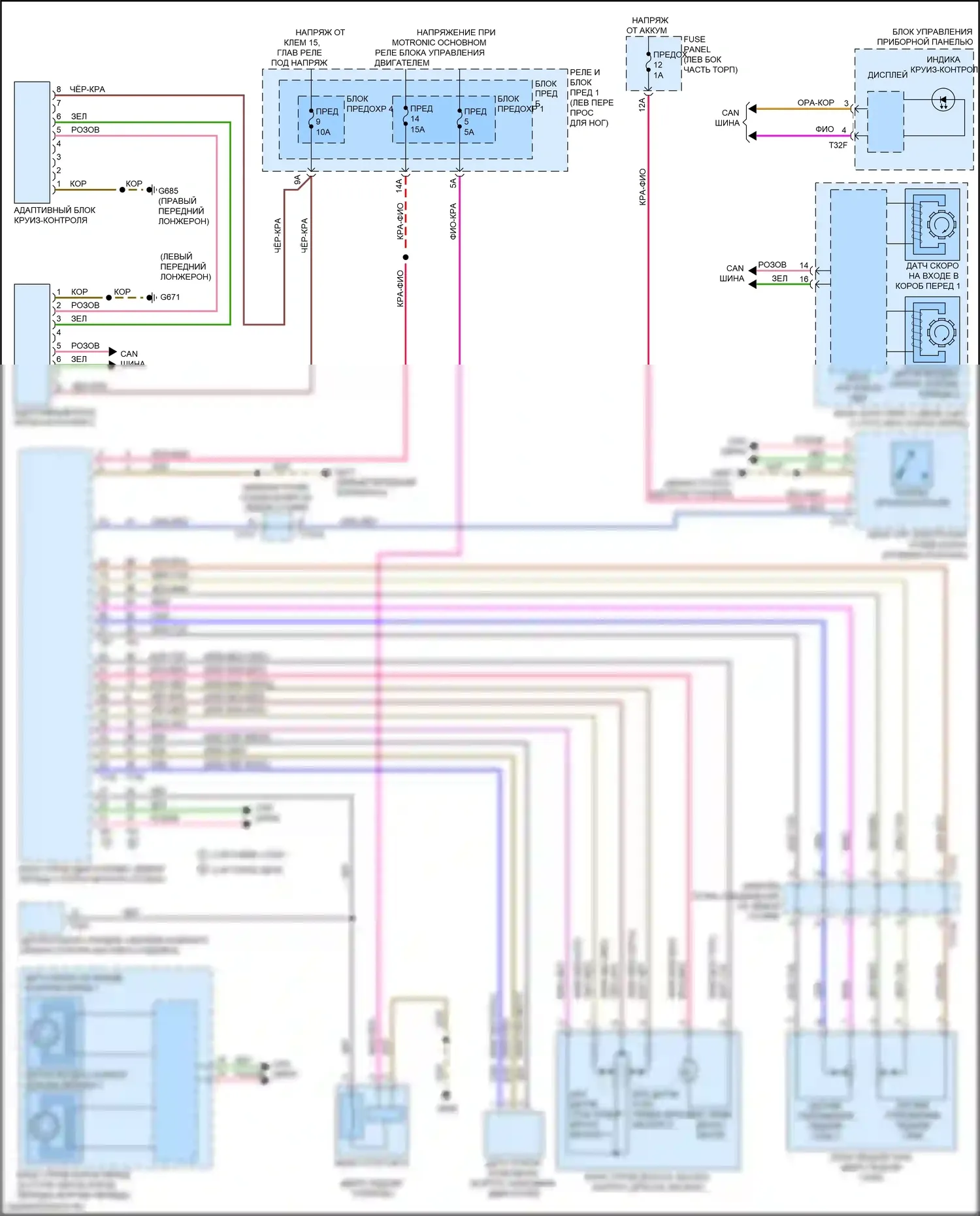 A4 Allroad Quattro Audi B9 рестайлинг (2019-2024): Электросхема круиз-контроля 