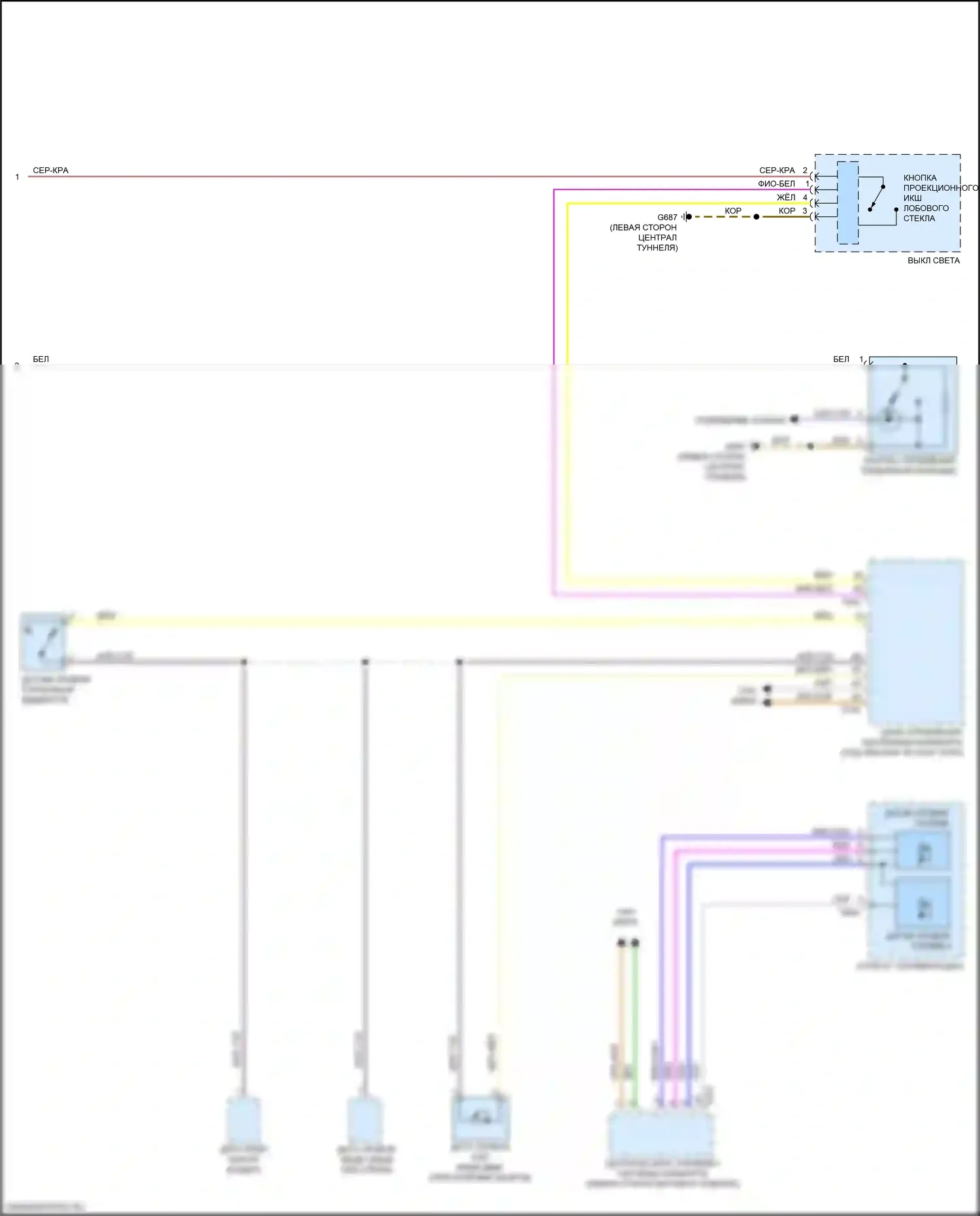 A4 Allroad Quattro Audi B9 рестайлинг (2019-2024): Электросхема приборной панели, без дисплея активной информации fpk (2 из 2) 