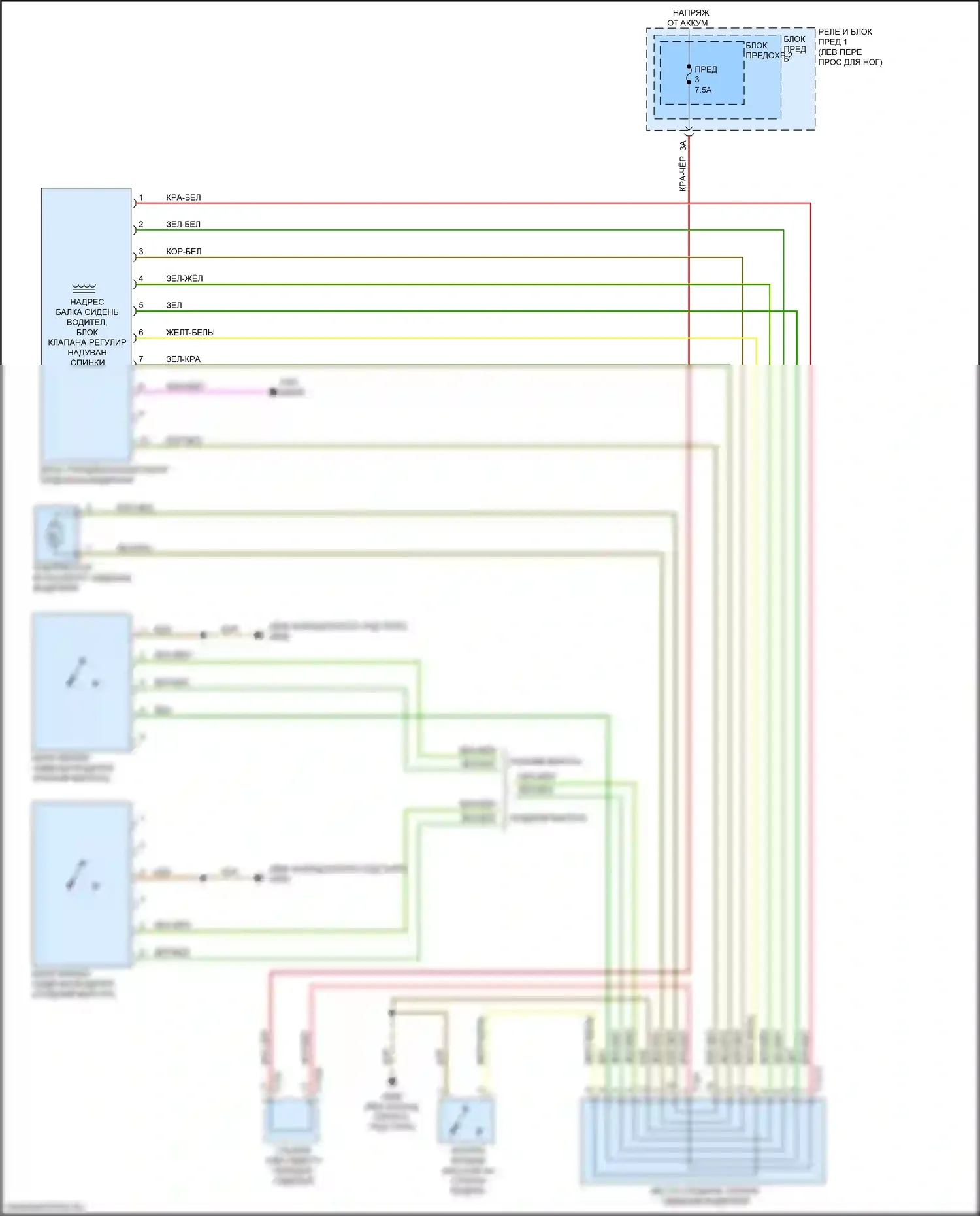 A4 Allroad Quattro Audi B9 рестайлинг (2019-2024): Многоконтурное сиденье электросхема, без регулировки сиденья питания (1 из 2) 