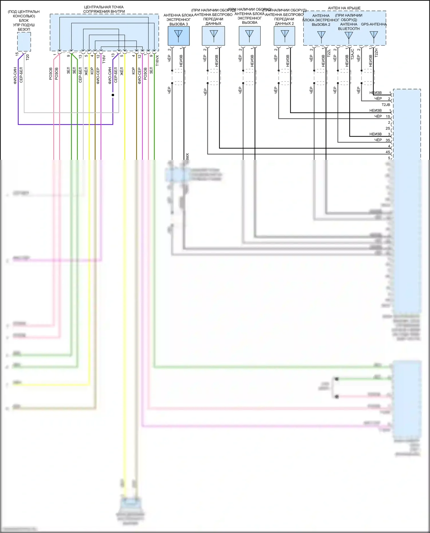 A4 Allroad Quattro Audi B9 рестайлинг (2019-2024): Электросхема экстренного вызова (2 из 2) 