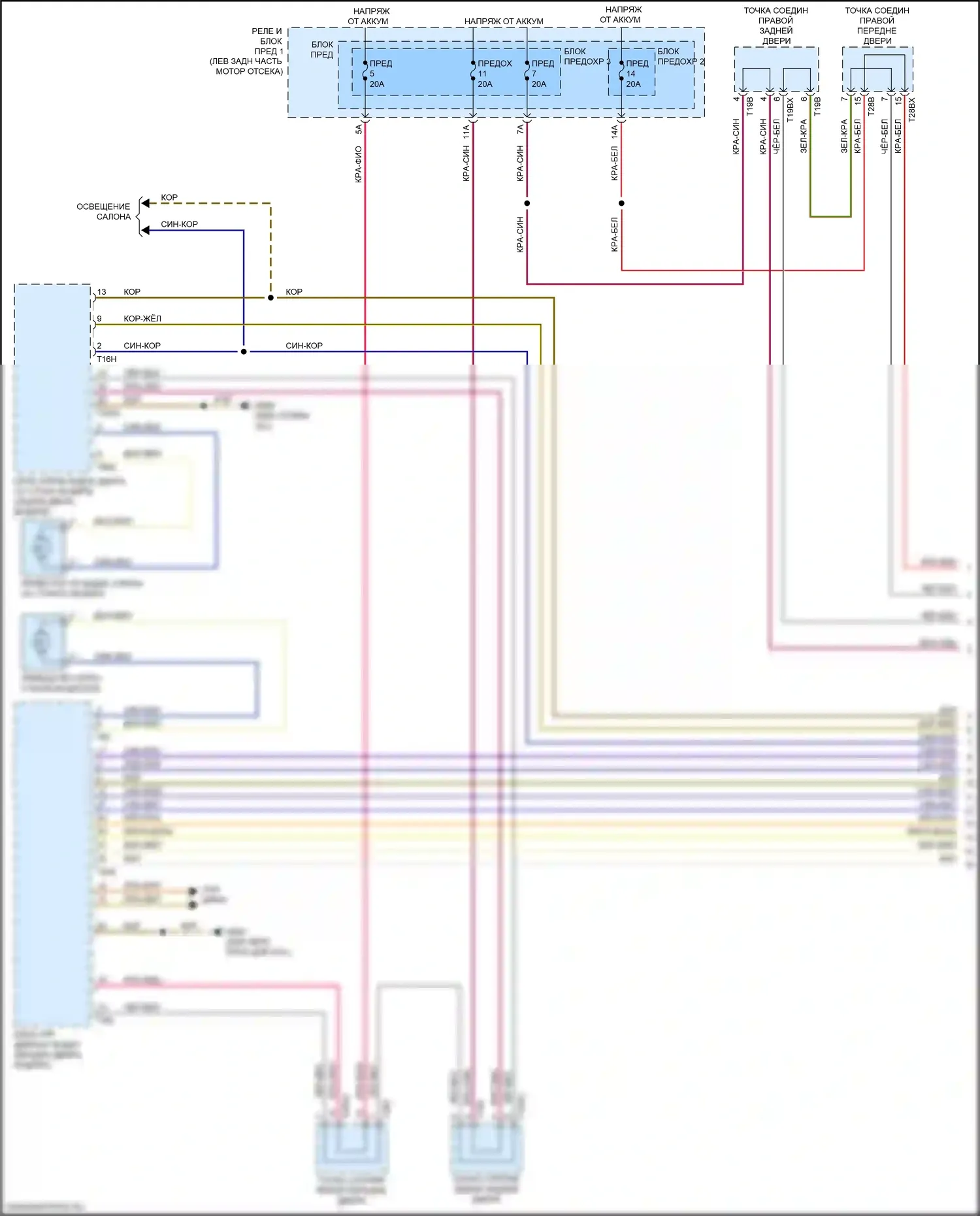 A4 Allroad Quattro Audi B9 рестайлинг (2019-2024): Электросхема стеклоподъемников (1 из 2) 