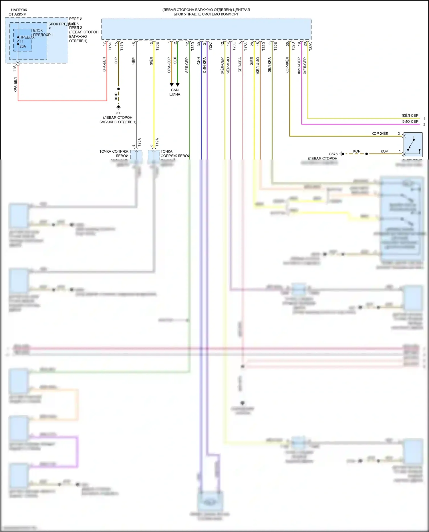 A4 Allroad Quattro Audi B9 рестайлинг (2019-2024): Электросхема центрального замка (4 из 6) 