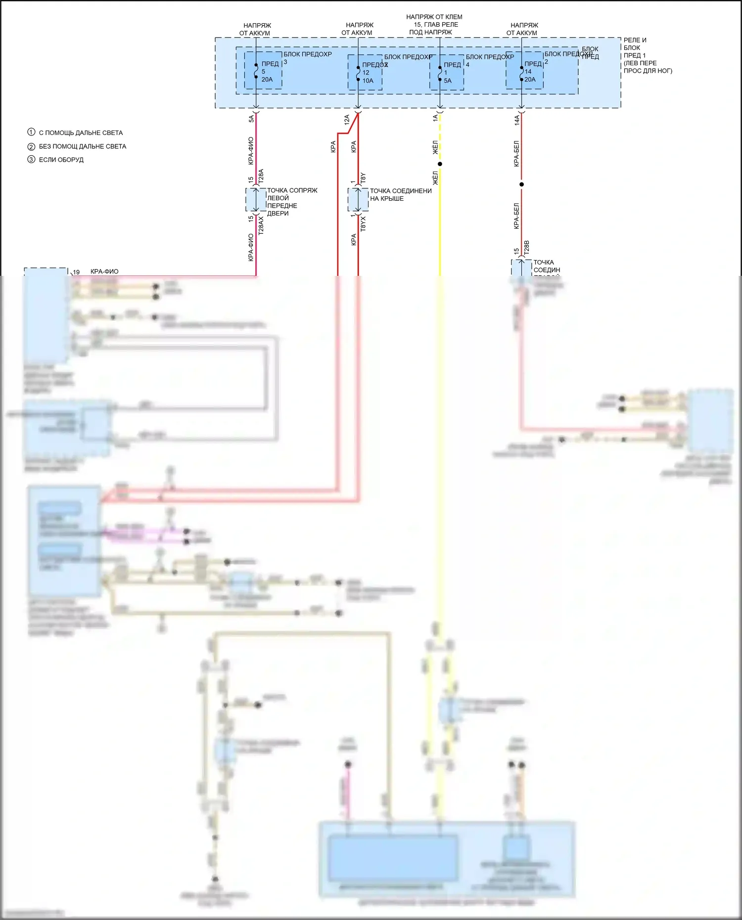 A4 Allroad Quattro Audi B9 рестайлинг (2019-2024): Электросхема автоматического дневного/ночного зеркала 