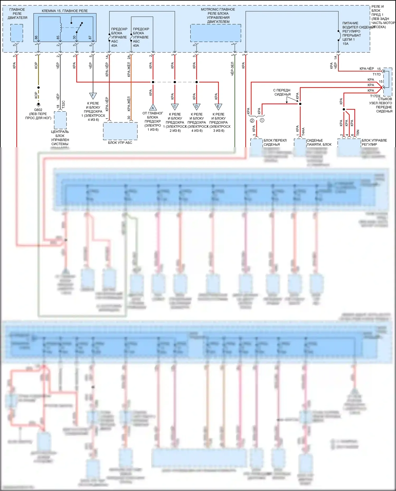 A4 Allroad Quattro Audi B9 (2016-2020): Электросхема блока предохранителей реле (2 из 6) 
