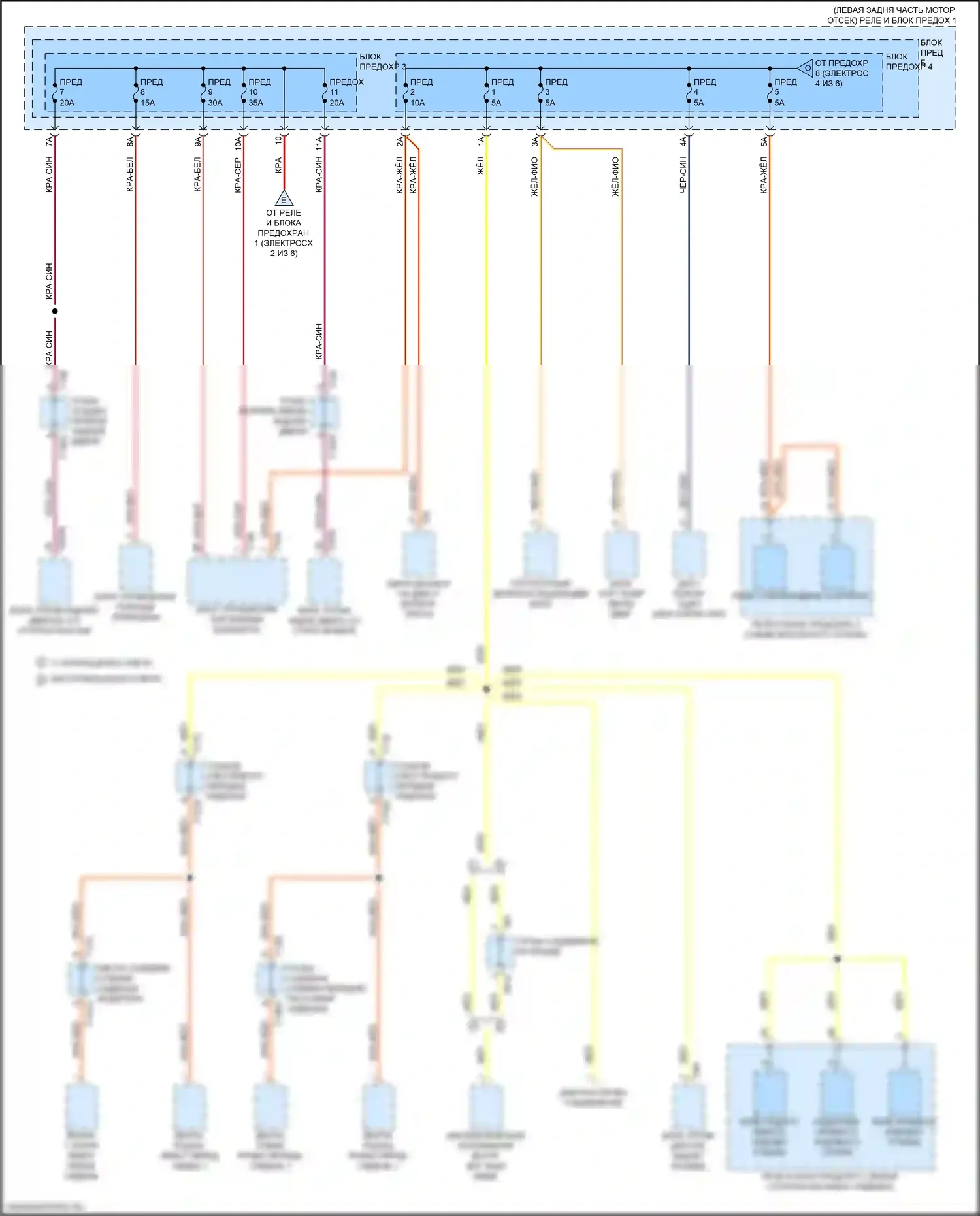 A4 Allroad Quattro Audi B9 (2016-2020): Электросхема блока предохранителей реле (3 из 6) 