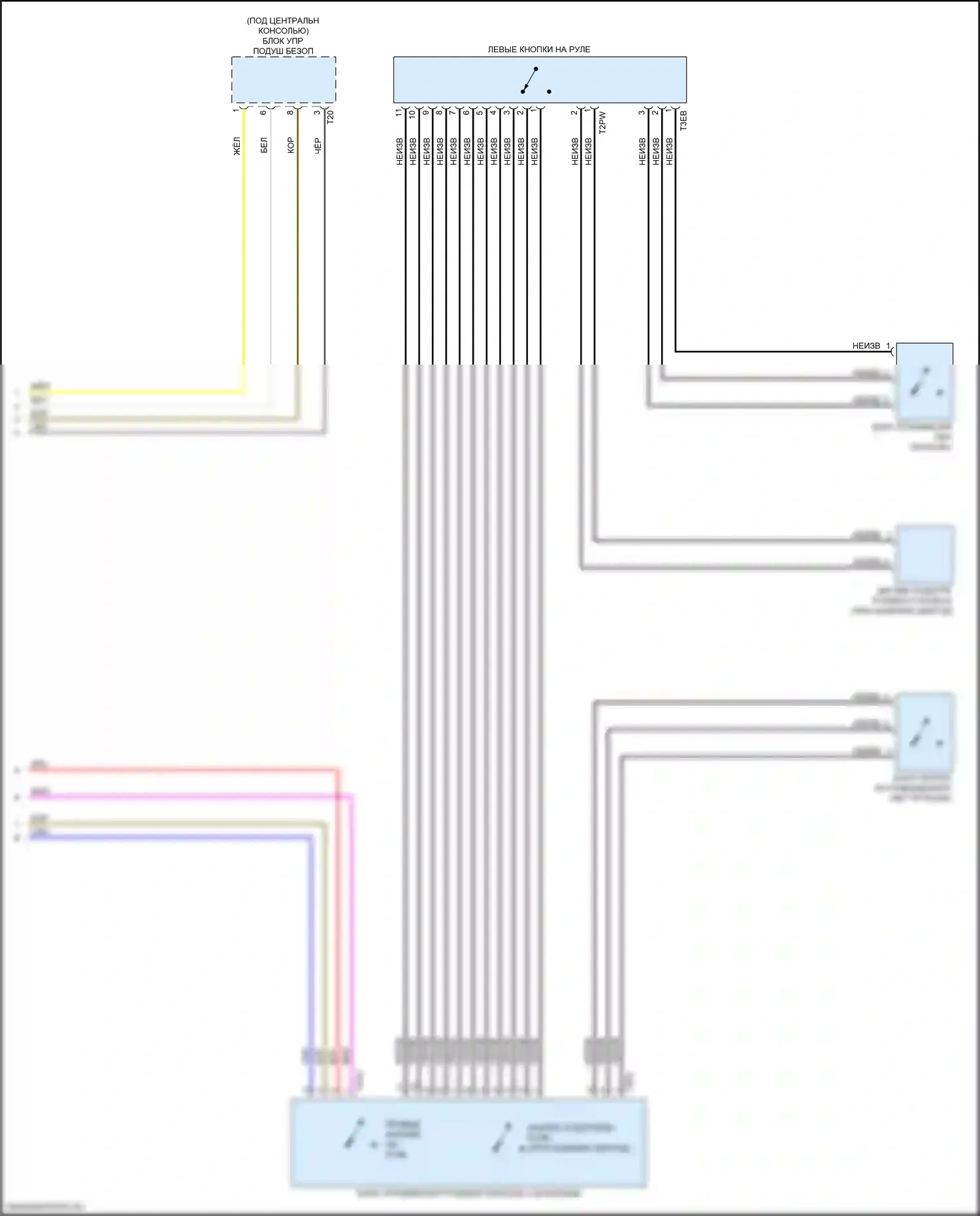 A4 Allroad Quattro Audi B9 (2016-2020): Электросхема блока управления электронными системами рулевой колонки (2 из 2) 