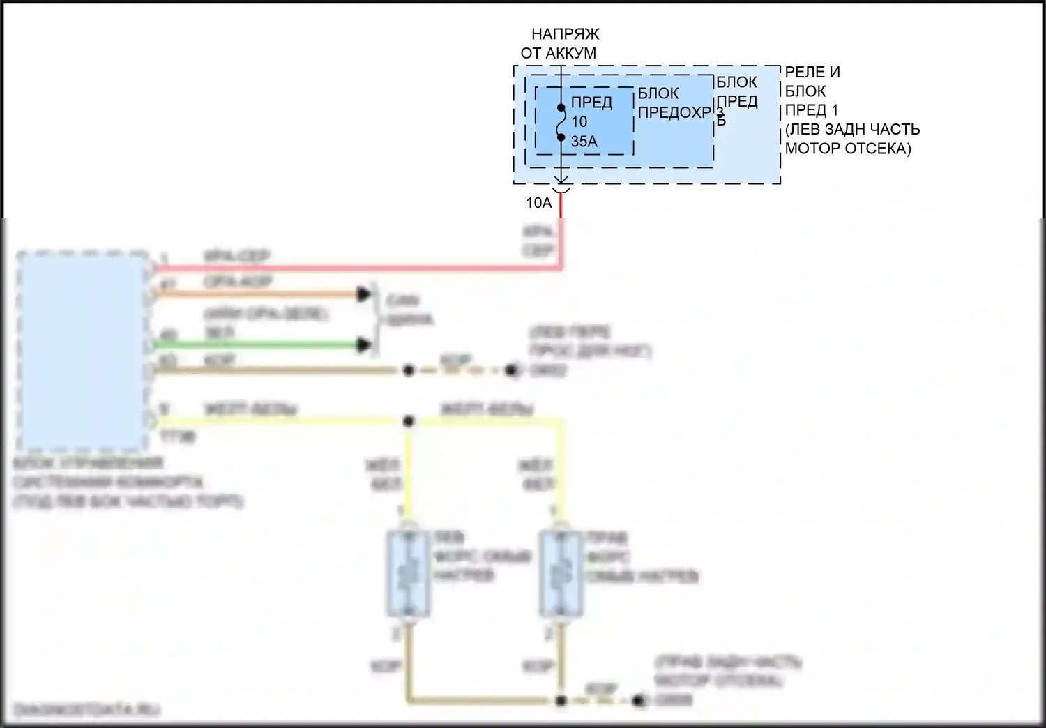 A4 Allroad Quattro Audi B9 (2016-2020): Электросхема подогрева форсунки 