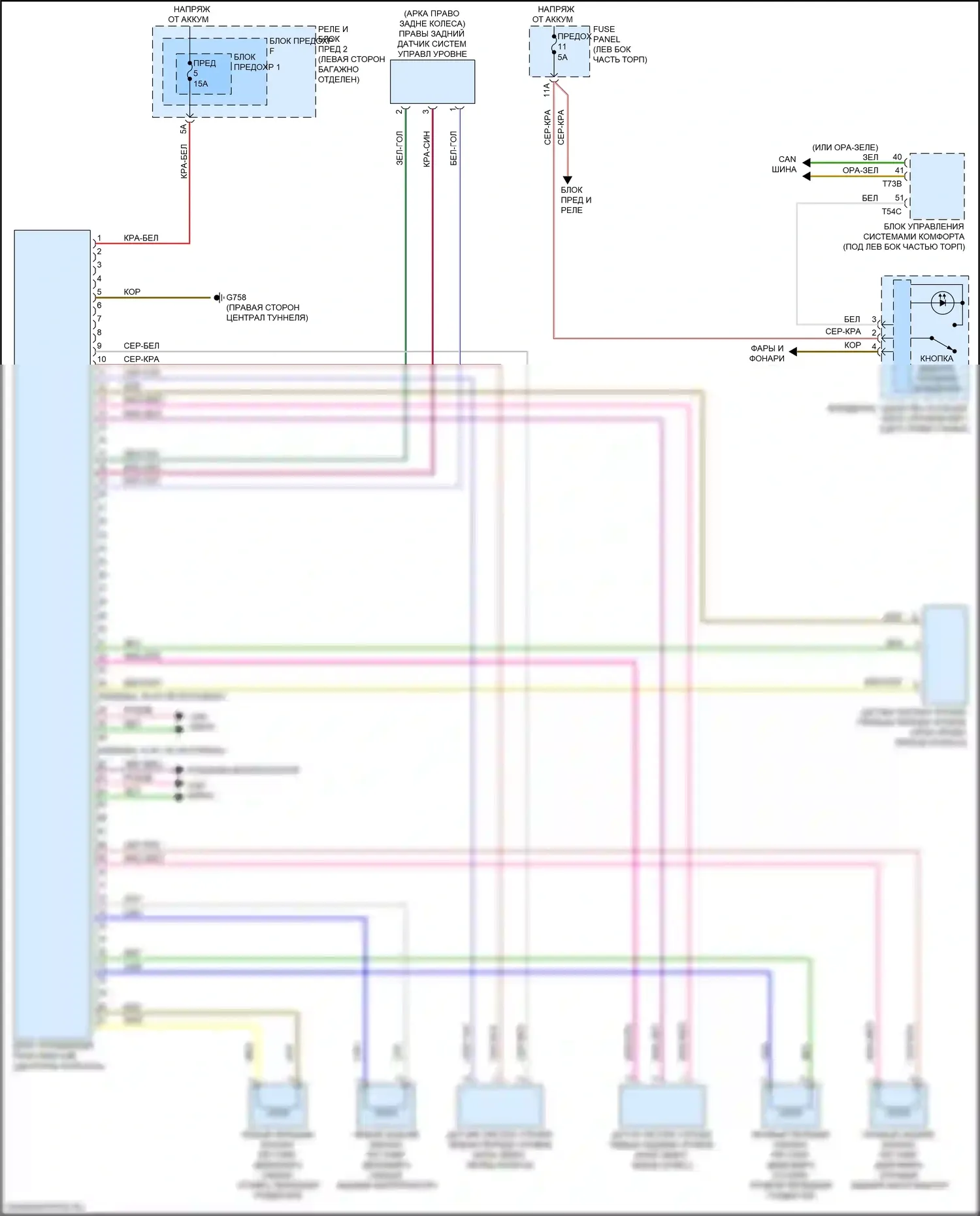 A4 Allroad Quattro Audi B9 (2016-2020): Электросхема электронной подвески 