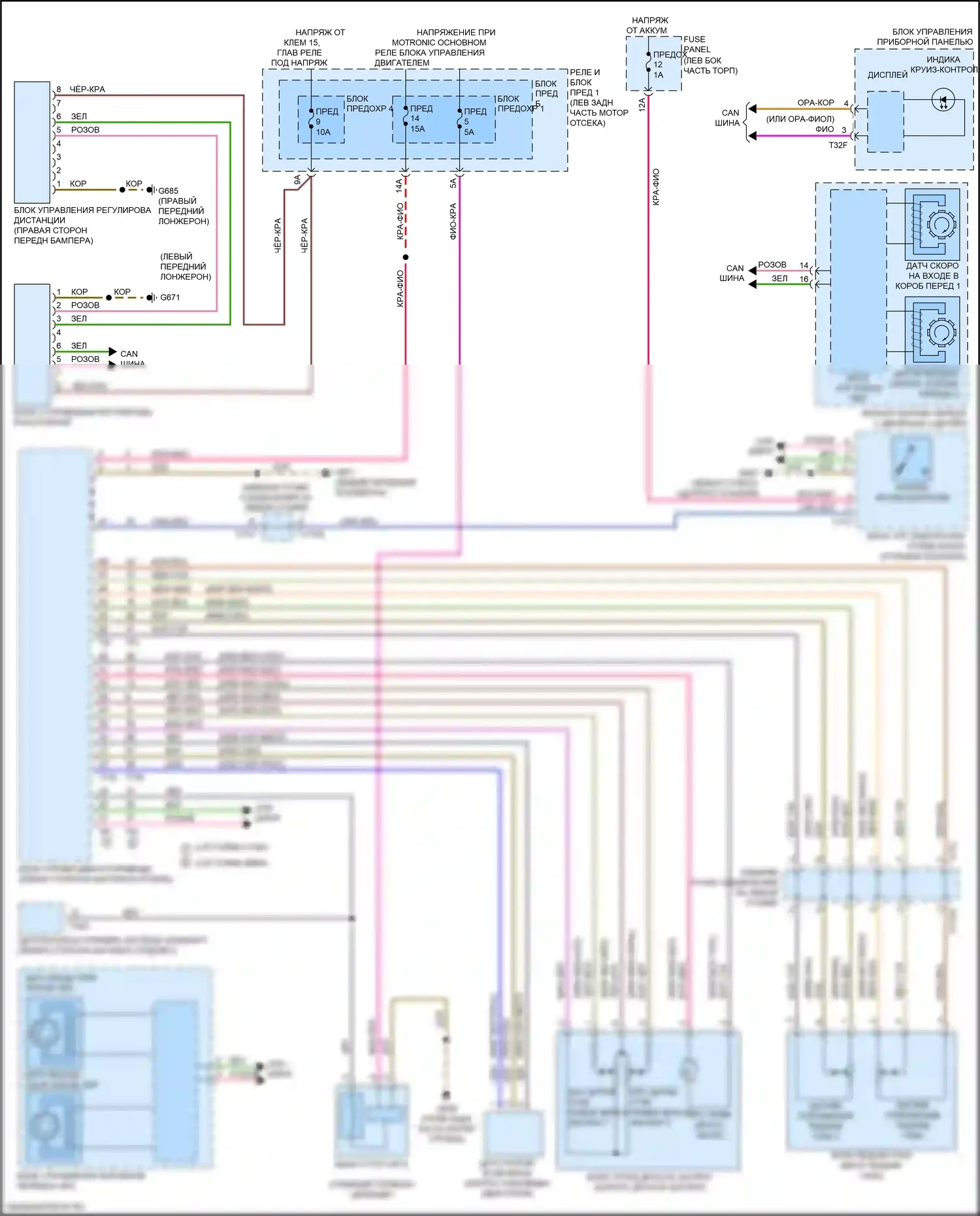 A4 Allroad Quattro Audi B9 (2016-2020): Электросхема круиз-контроля 