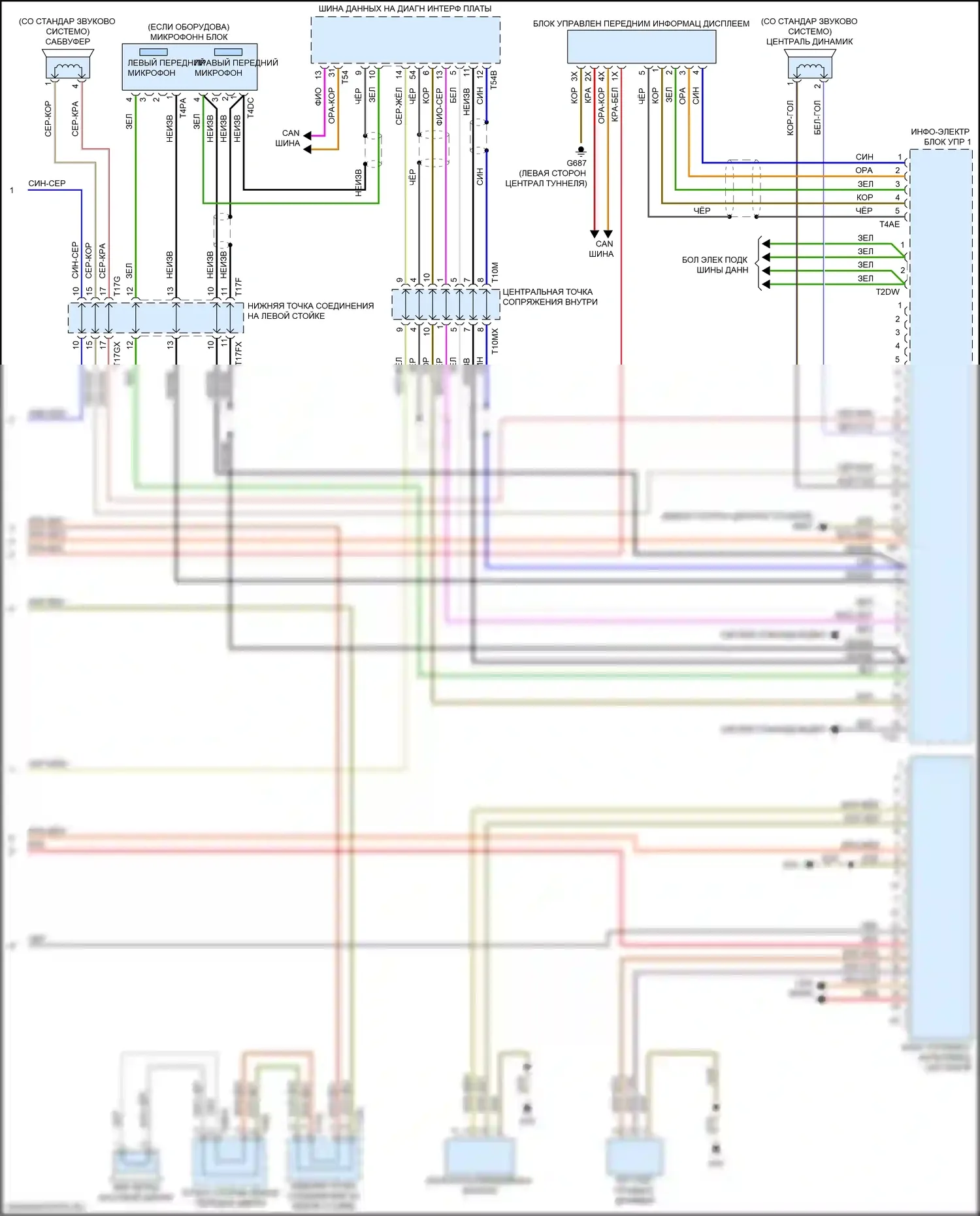 A4 Allroad Quattro Audi B9 (2016-2020): Электросхема магнитолы, без навигации (3 из 3) 