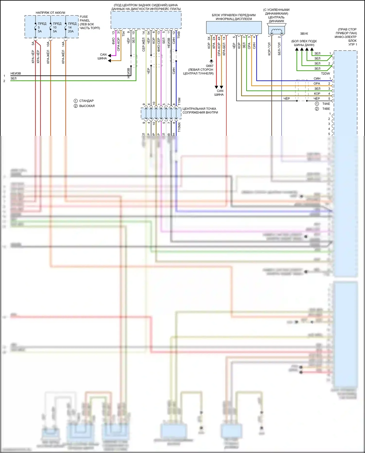 A4 Allroad Quattro Audi B9 (2016-2020): Электросхема магнитолы, с навигацией (4 из 4) 