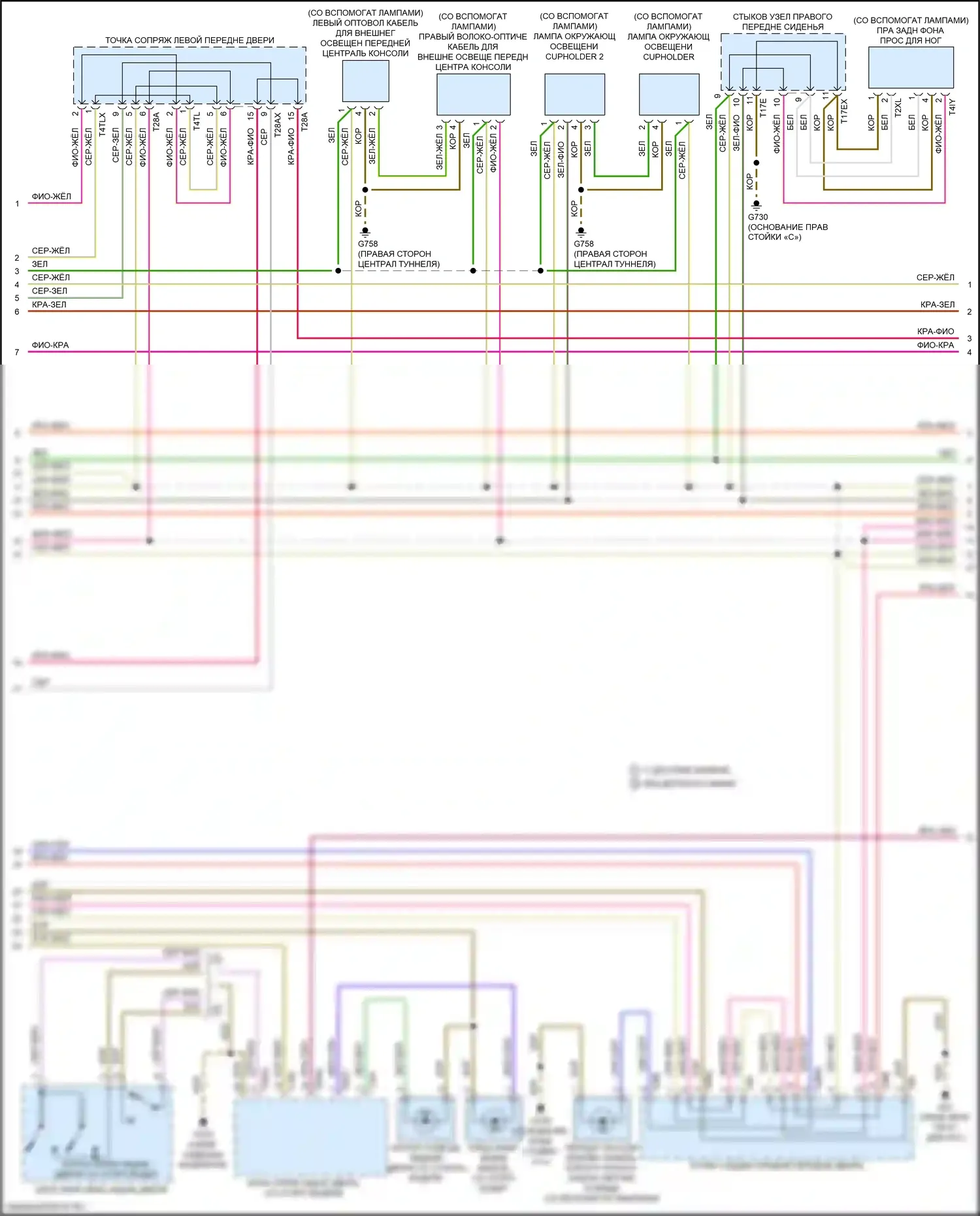 A4 Allroad Quattro Audi B9 (2016-2020): Электросхема освещения салона (3 из 5) 