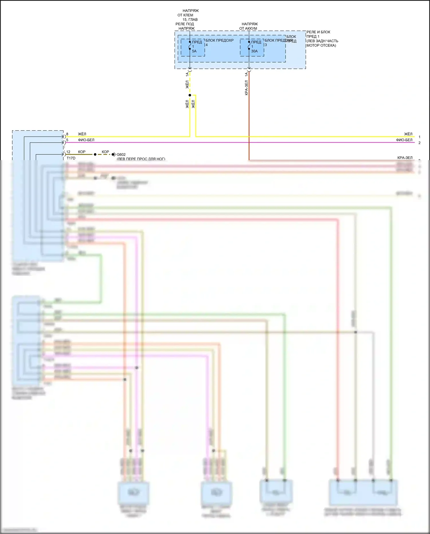 A4 Allroad Quattro Audi B9 (2016-2020): Электросхема обогреваемых сидений, с вентиляцией (1 из 2) 