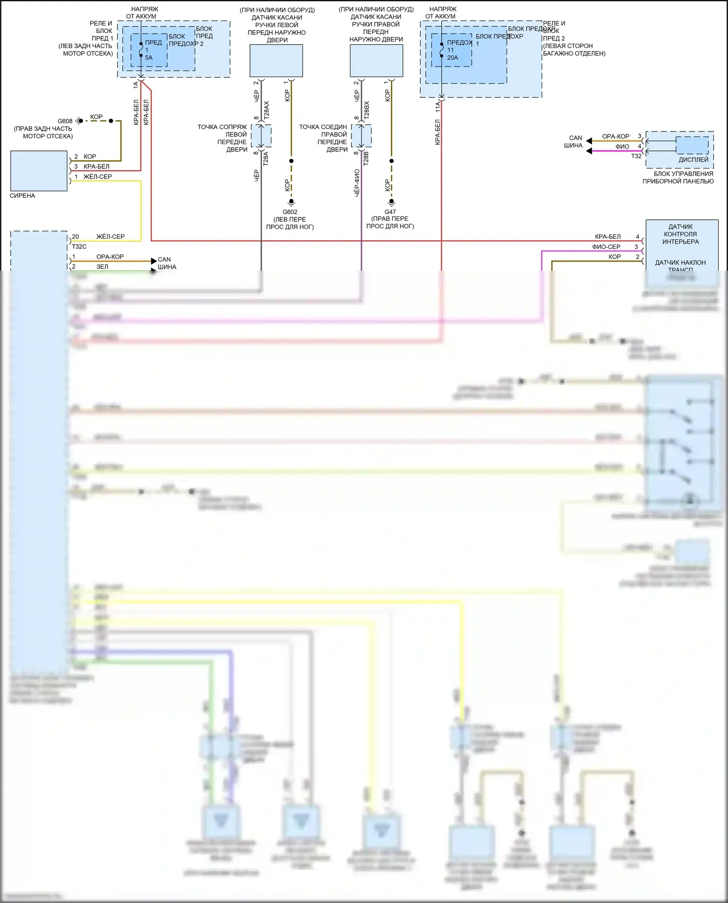 A4 Allroad Quattro Audi B9 (2016-2020): Электросхема системы бесключевого доступа 