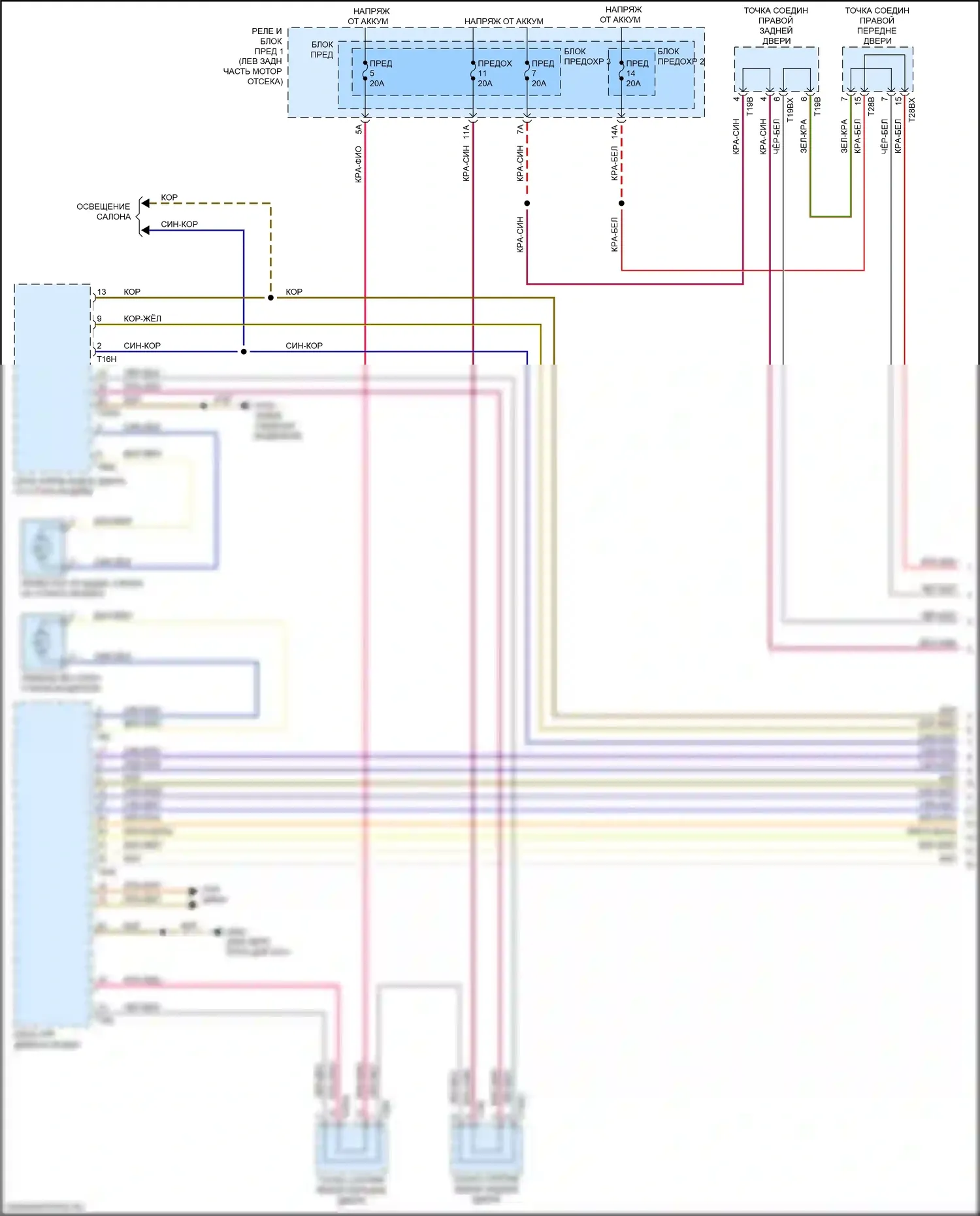 A4 Allroad Quattro Audi B9 (2016-2020): Электросхема стеклоподъемников (1 из 2) 