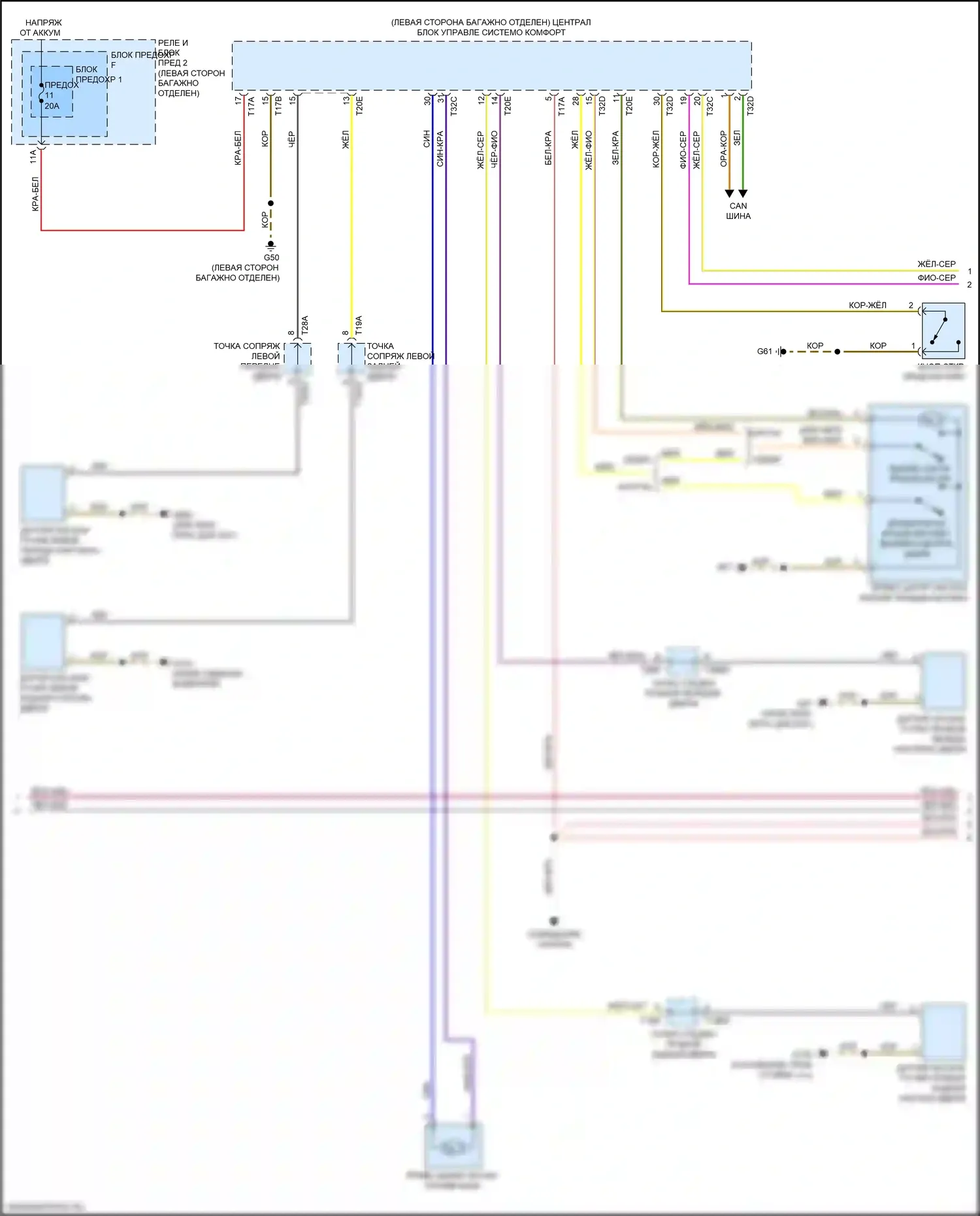 A4 Allroad Quattro Audi B9 (2016-2020): Электросхема центрального замка (4 из 6) 