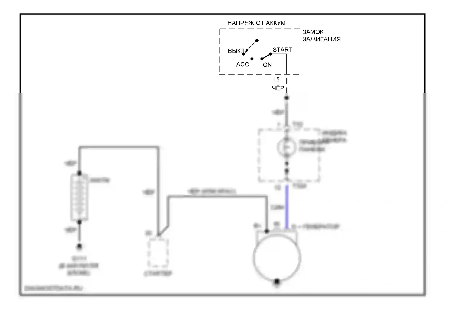 A4 Audi B5 рестайлинг (1999-2001): Электросхема генератора 