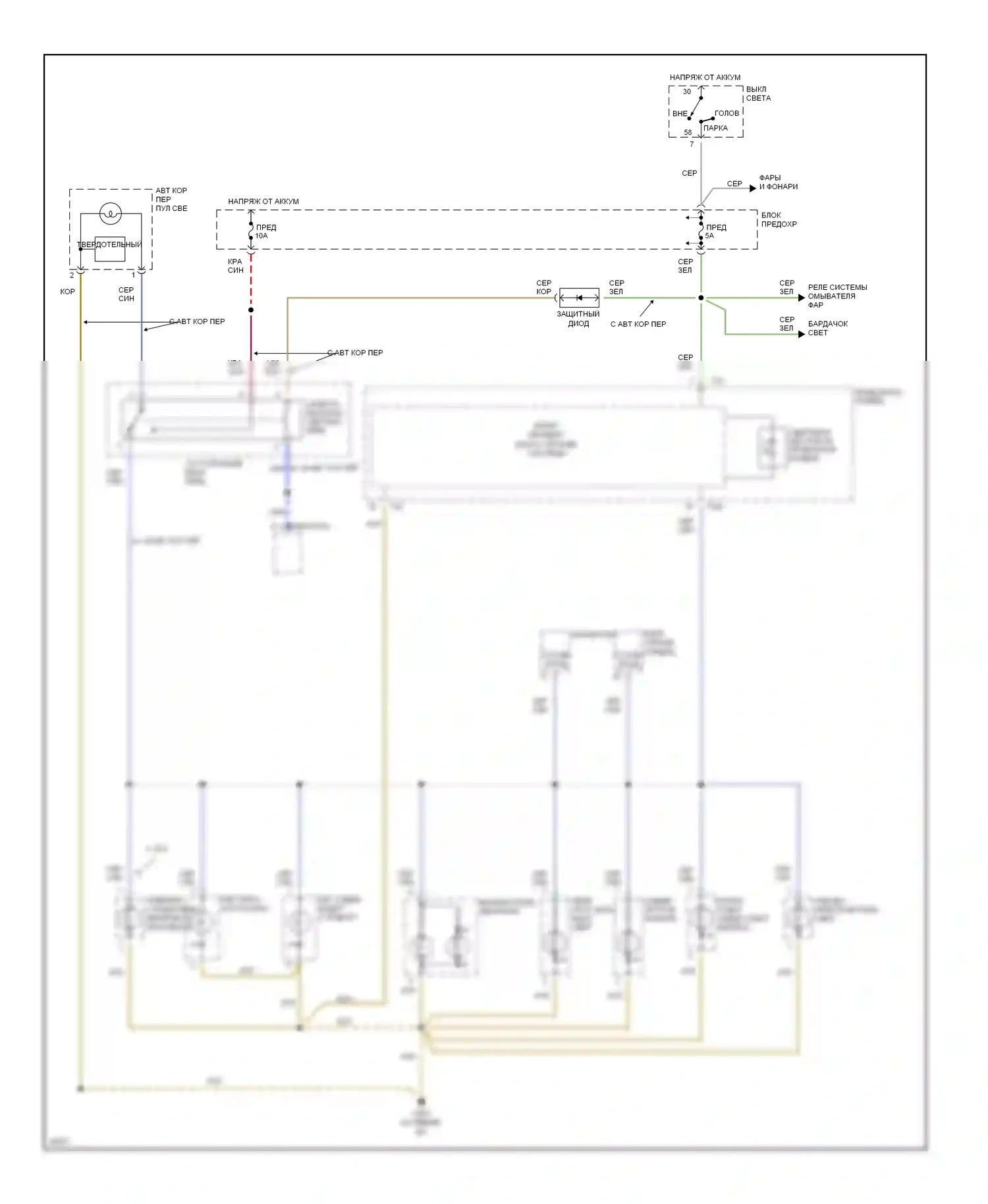 A4 Audi B5 (1994-1999): Электросхема подсветки приборной панели 