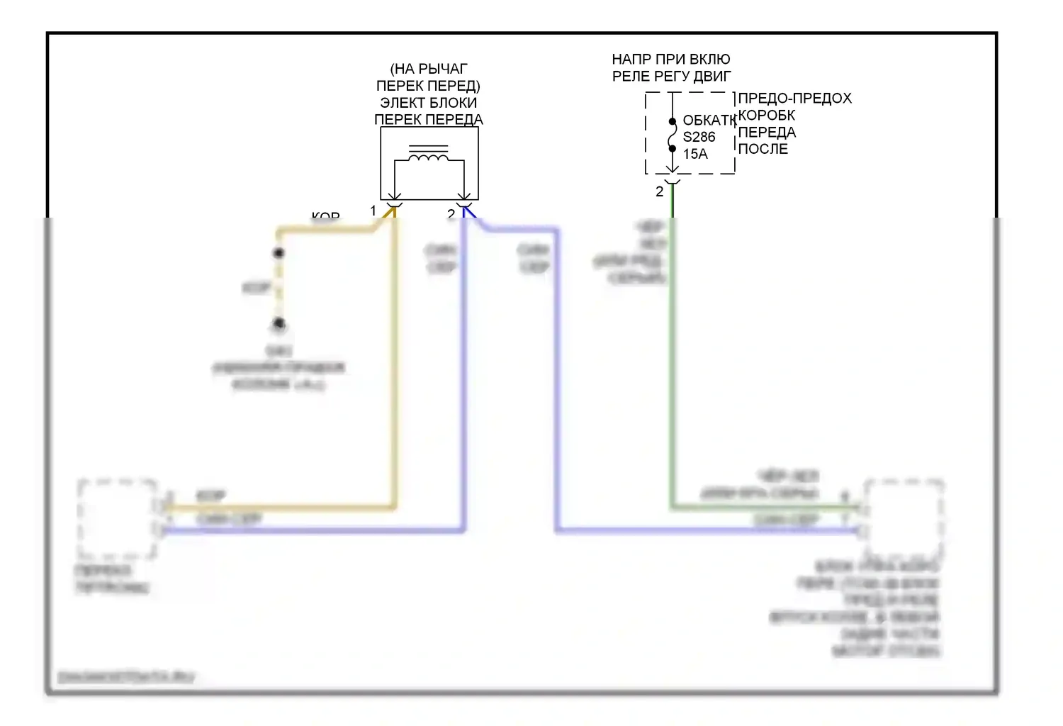 A4 Audi B6 (2000-2006): Электросхема блокировки селектора, с cvt 