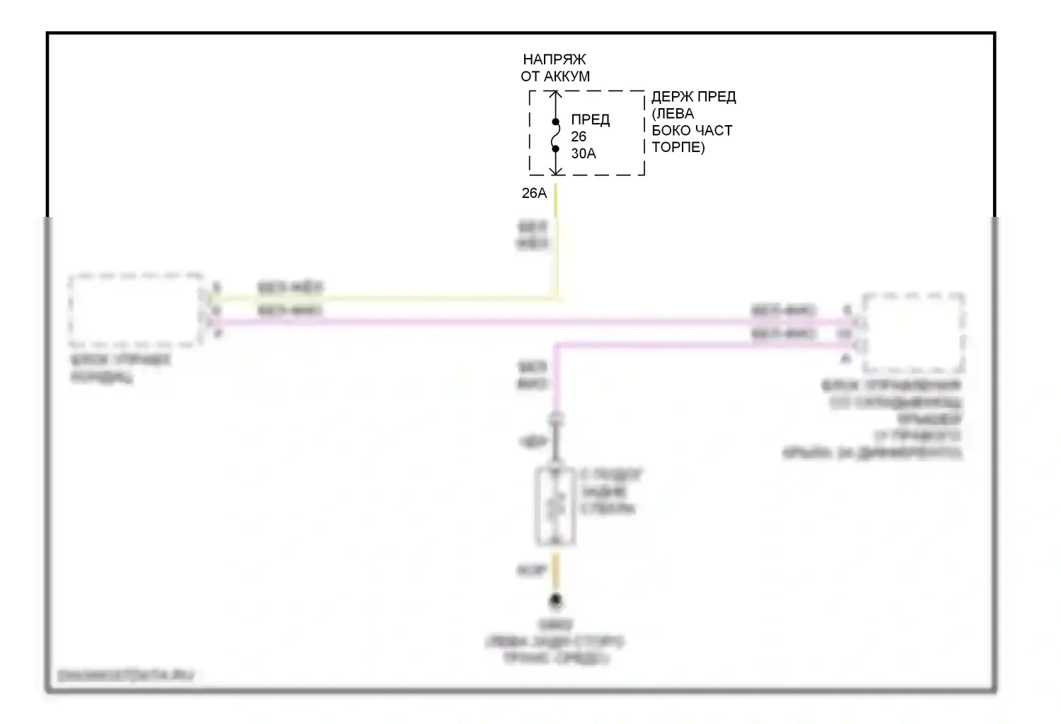 A4 Audi B6 (2000-2006): Электросхема заднего подогрева, с кабриолетом 