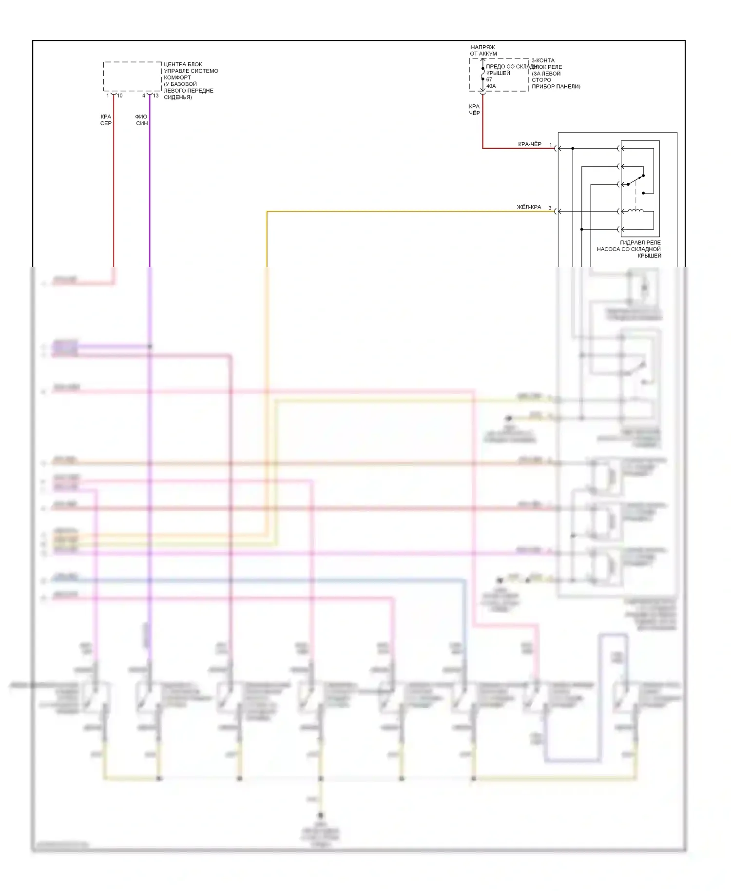 A4 Audi B6 (2000-2006): Электросхема со складной крышей (2 из 2) 
