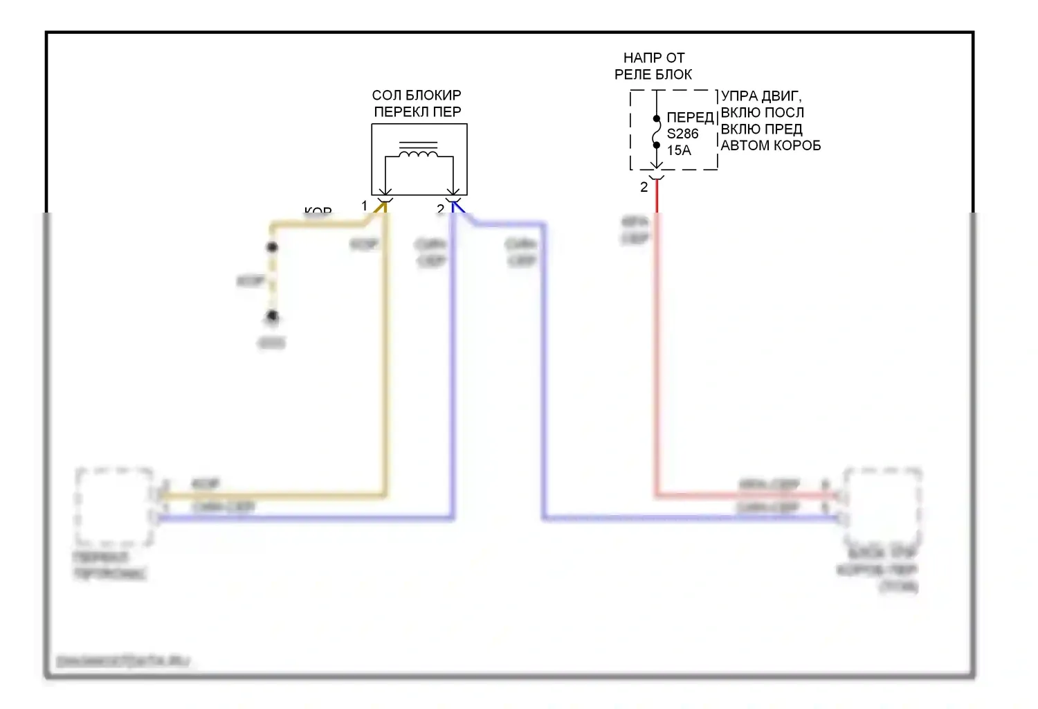 A4 Audi B7 (2004-2009): Электросхема блокировки селектора, с cvt 