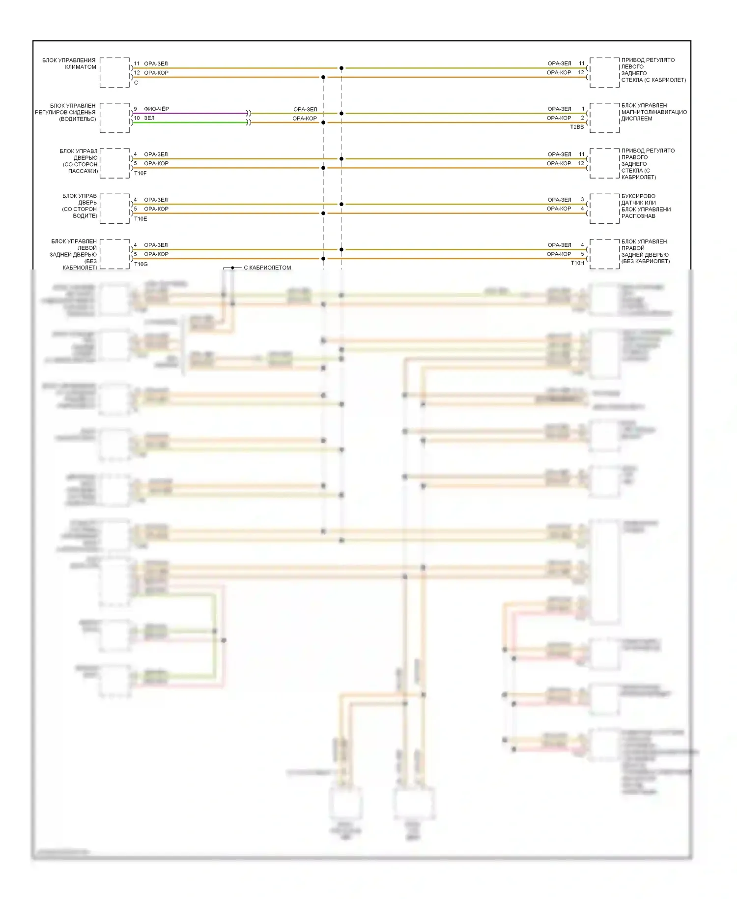 A4 Audi B7 (2004-2009): Электросхема шины высокого/низкого уровня 