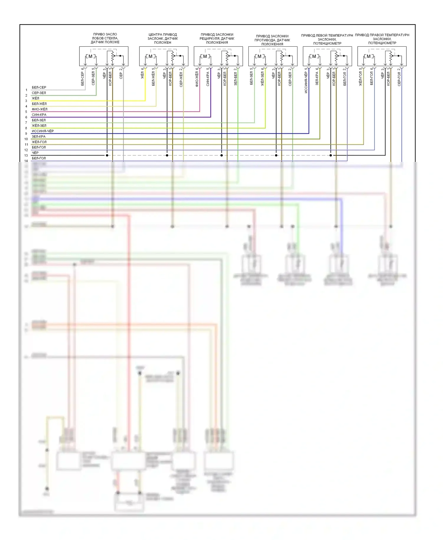 A4 Audi B7 (2004-2009): Электросхема климат контроля, кроме кабриолета (2 из 3) 
