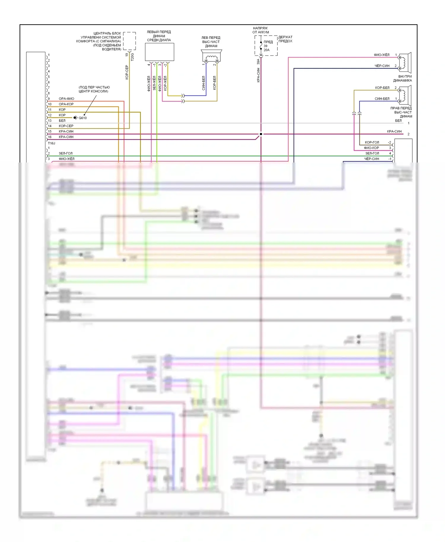 A4 Audi B7 (2004-2009): Электросхема магнитолы, кабриолет с усилителем (1 из 2) 