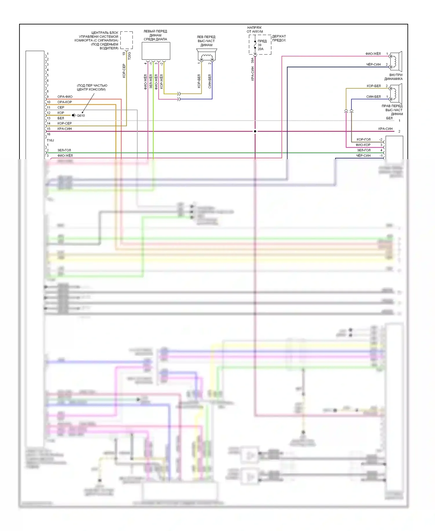 A4 Audi B7 (2004-2009): Электросхема навигации, кабриолет с усилителем (1 из 2) 