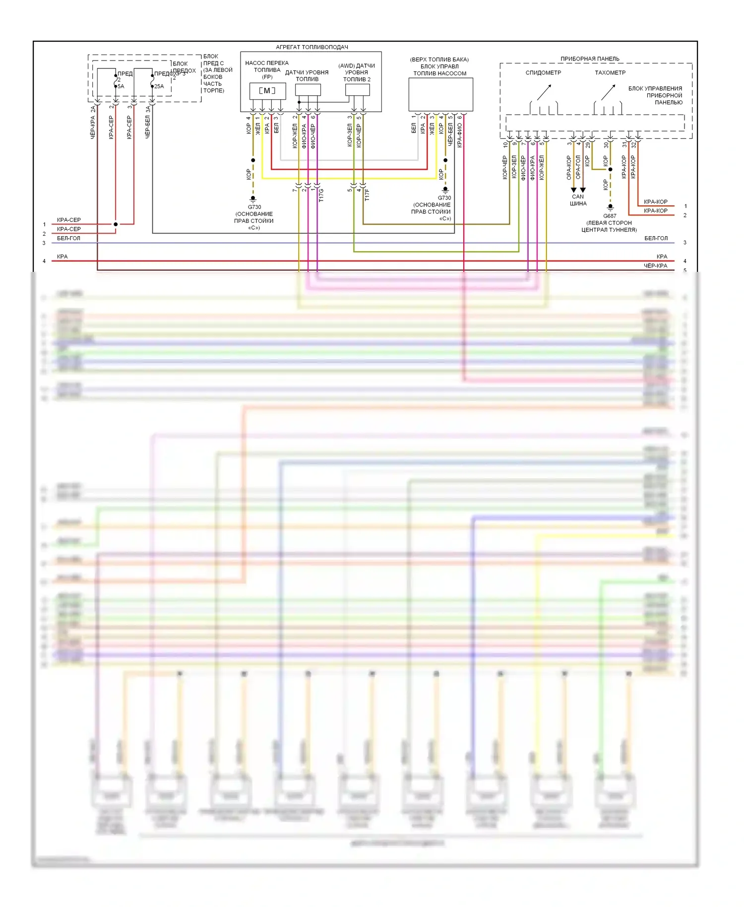 A4 Audi B8 рестайлинг (2011-2015): Электросхема двигателя 2.0л турбо (3 из 6) 