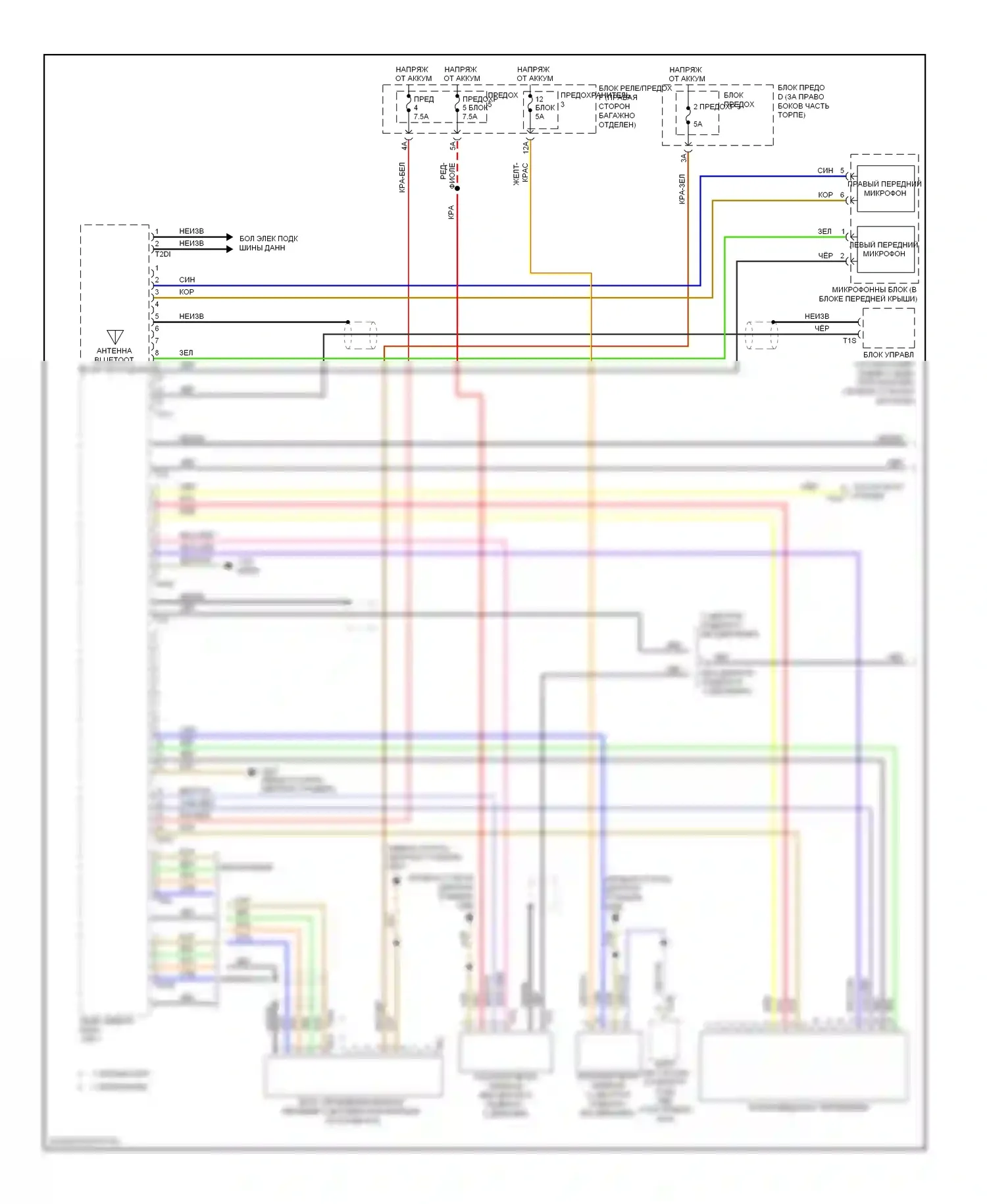 A4 Audi B8 рестайлинг (2011-2015): Электросхема мультимедийного интерфейса (1 из 2) 