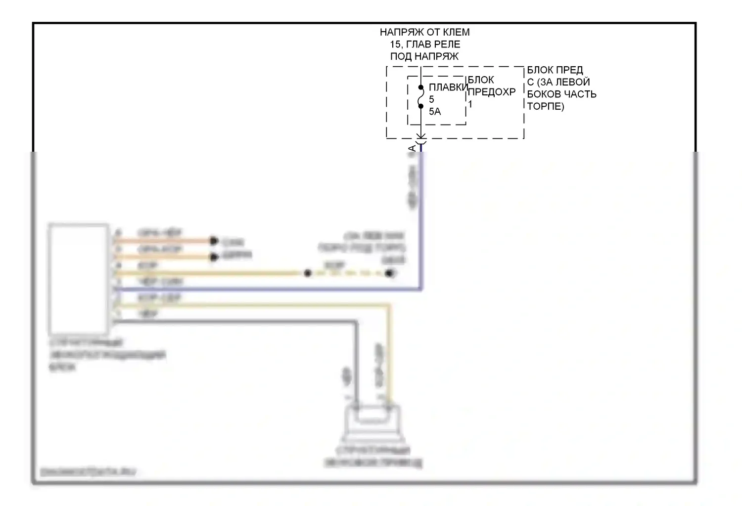 A4 Audi B8 рестайлинг (2011-2015): Структурная электросхема звукового привода 