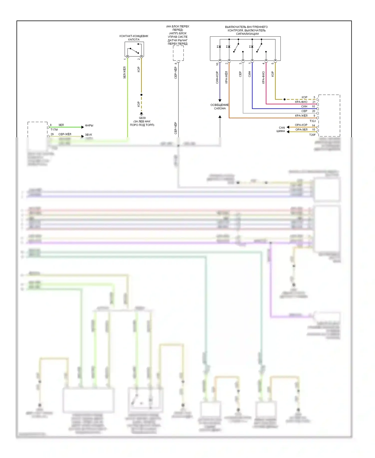 A4 Audi B8 рестайлинг (2011-2015): Сигнализации электросхема (2 из 2) 