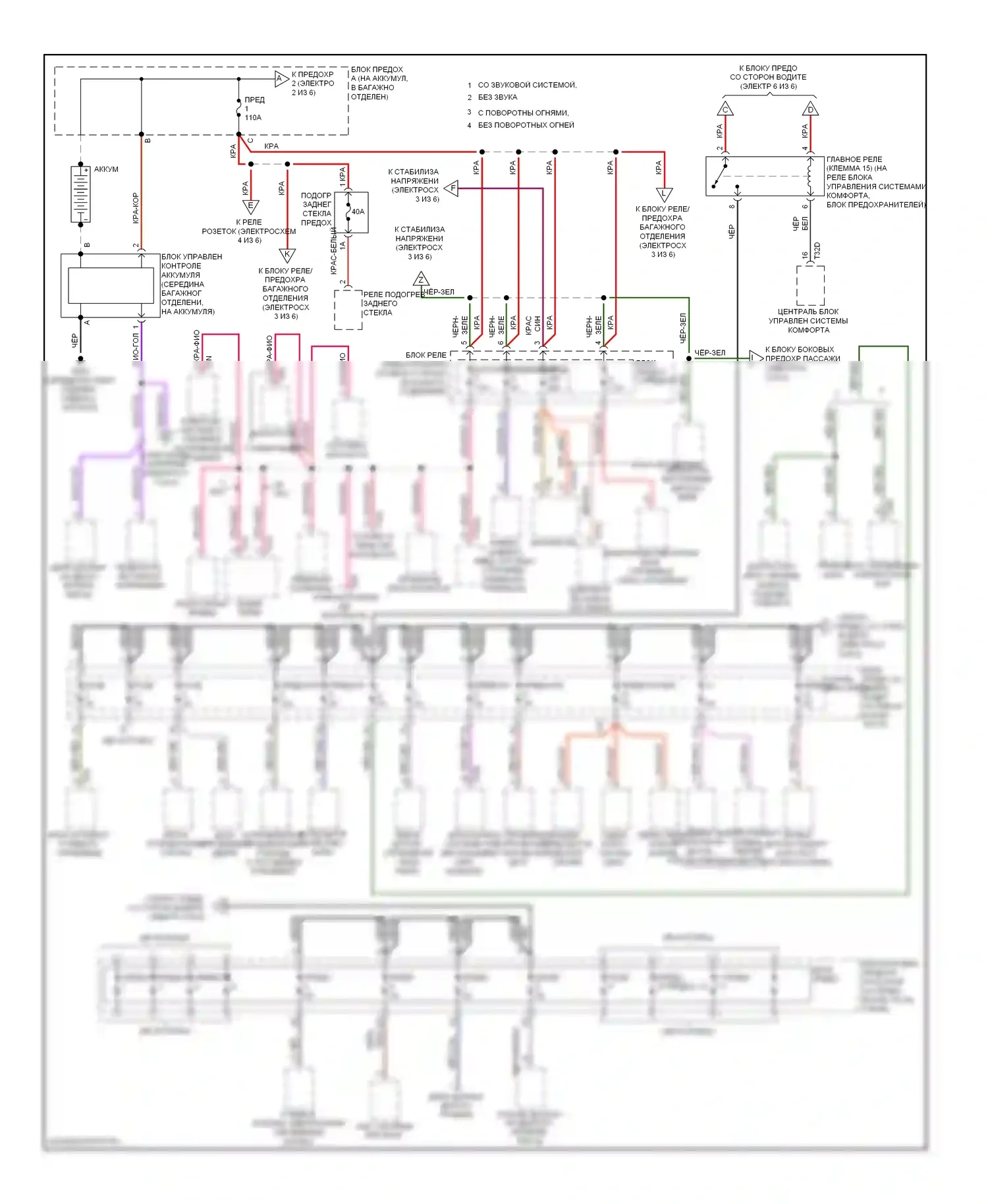A4 Audi B8 (2007-2012): Электросхема блока предохранителей реле (1 из 6) 