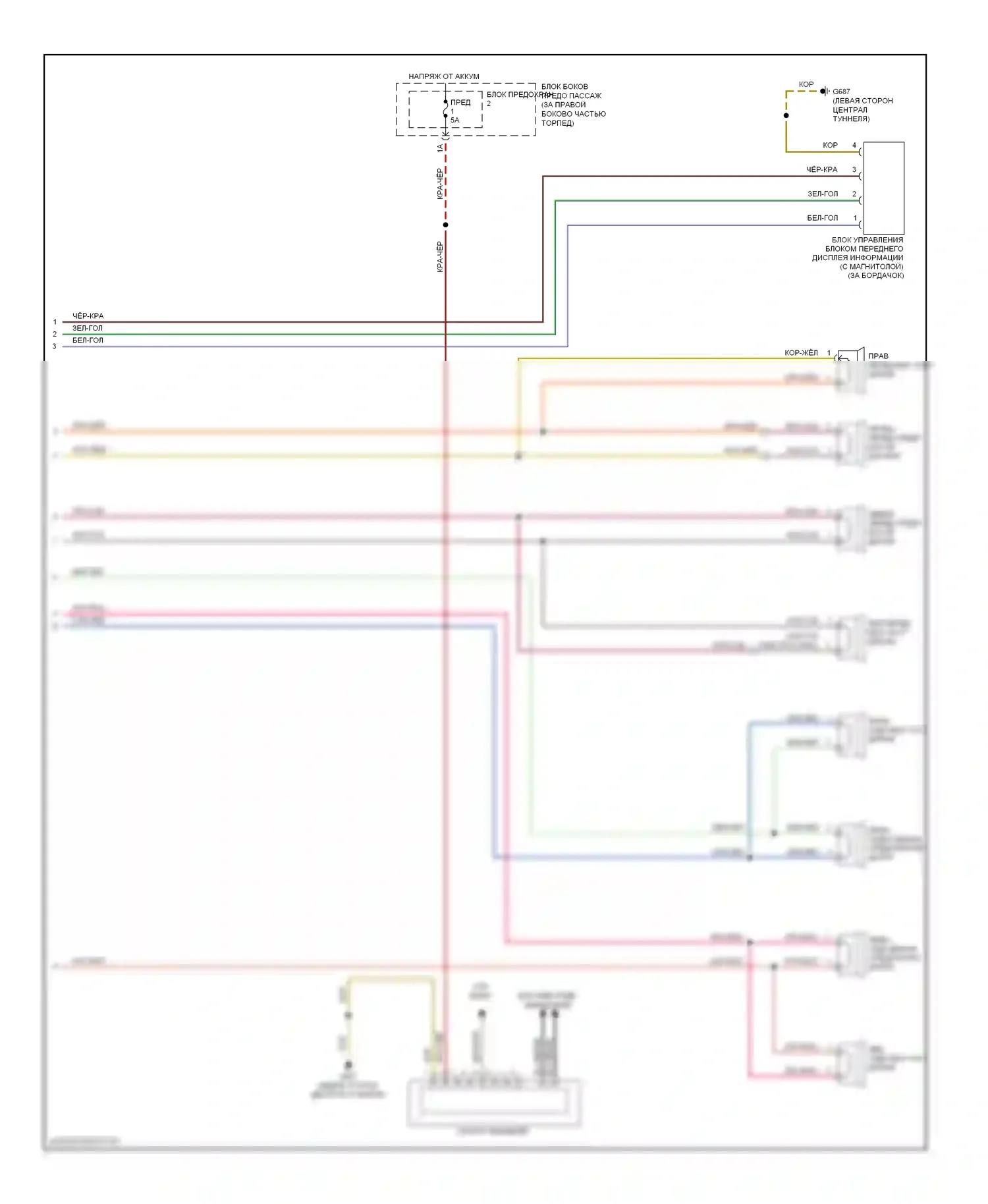 A4 Audi B8 (2007-2012): Электросхема радиосистемы, базовая информационно-развлекательная система (2 из 2) 