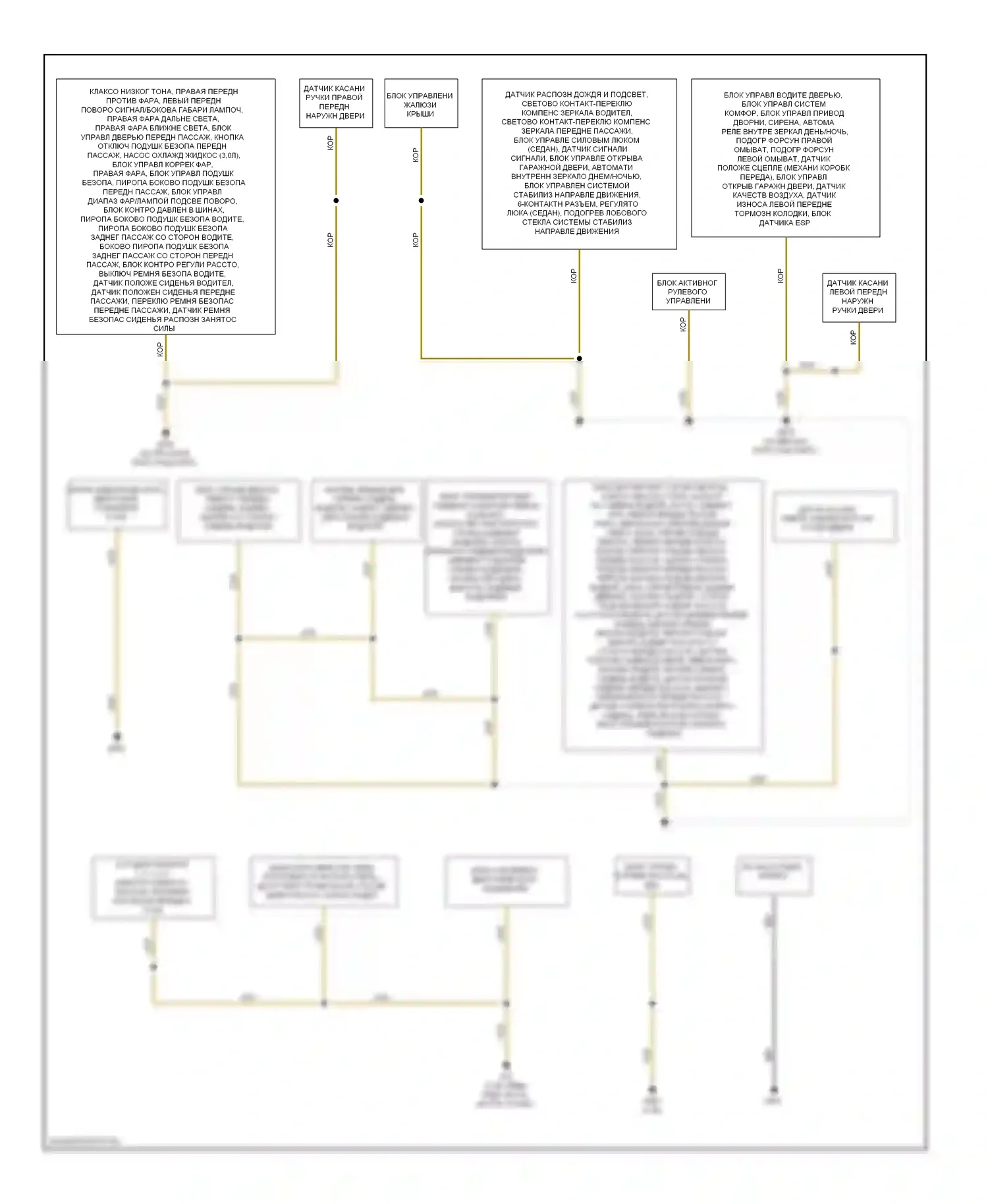 A4 Audi B8 (2007-2012): Электросхема точек подключения масс (3 из 3) 