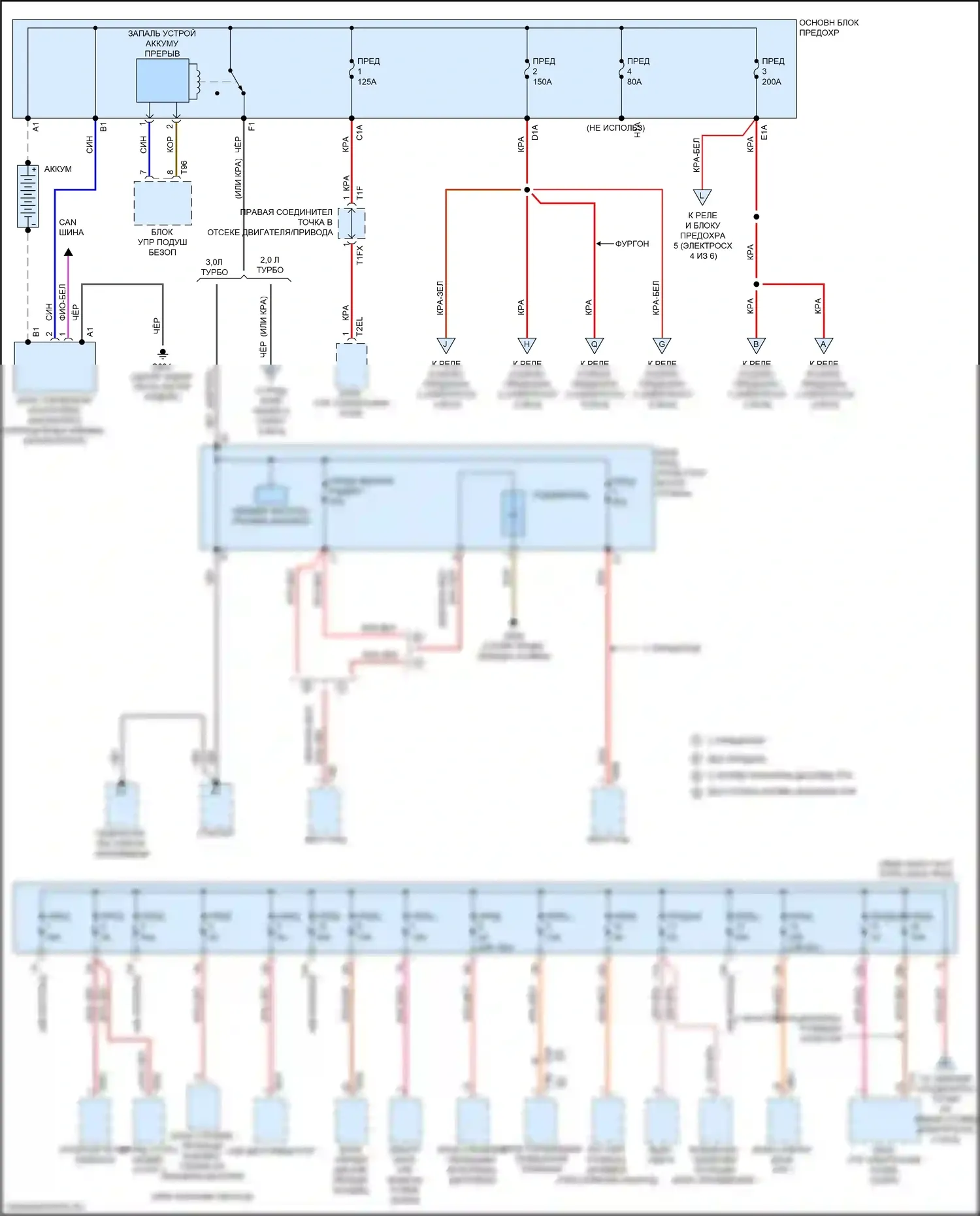 A4 Audi B9 рестайлинг (2019-2024): Электросхема блока предохранителей реле (1 из 6) 