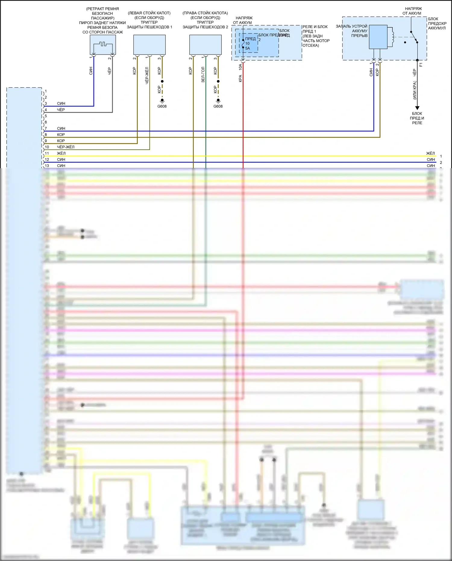 A4 Audi B9 рестайлинг (2019-2024): Электросхема подушек безопасности (1 из 5) 