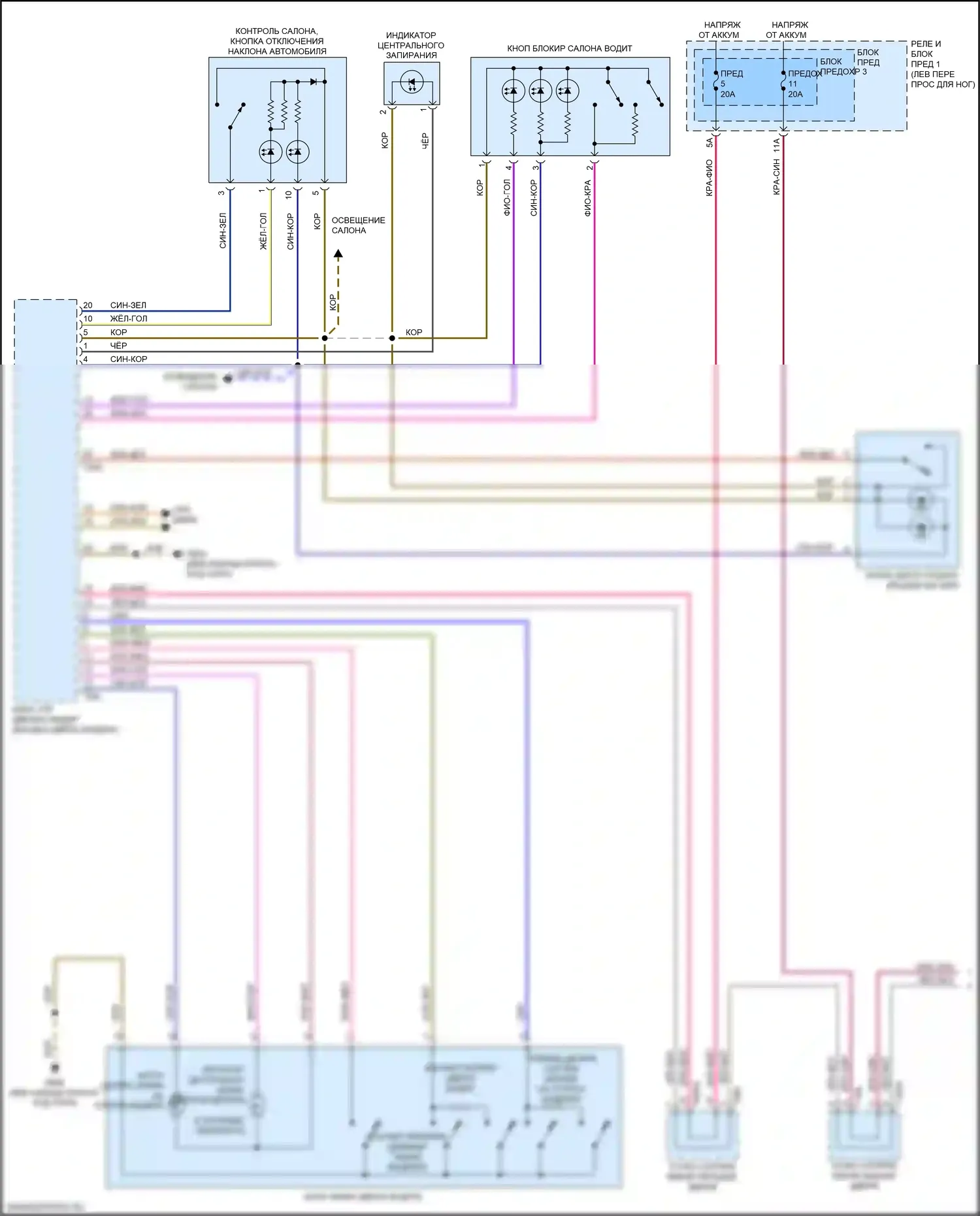 A4 Audi B9 рестайлинг (2019-2024): Электросхема центрального замка (1 из 6) 